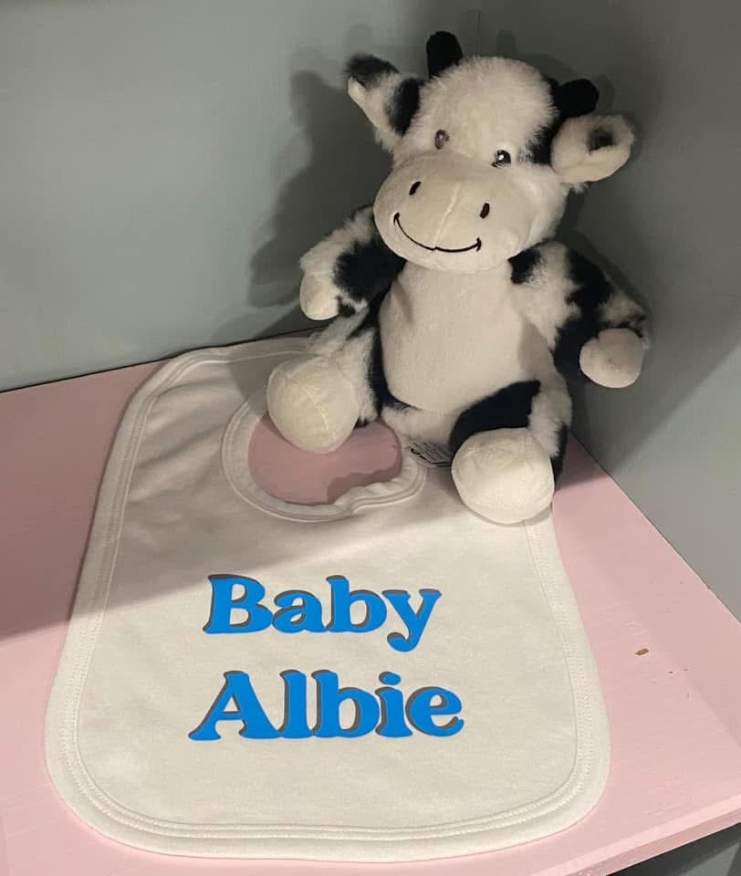 Personalised Baby Bib! Family Name, Babies Name