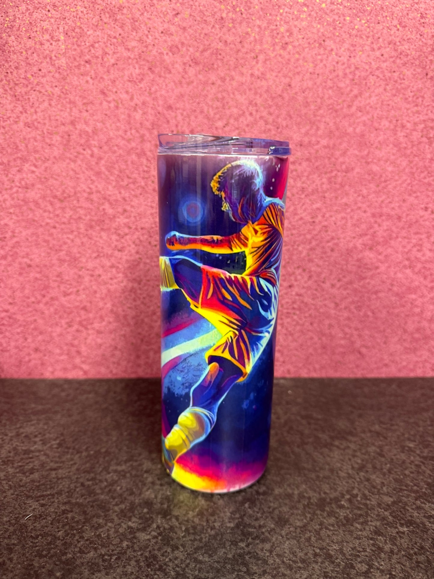 Neon Footballer, 20oz Tumbler, Insulated, Stainless Steel, Hot & Cold use, Personalised