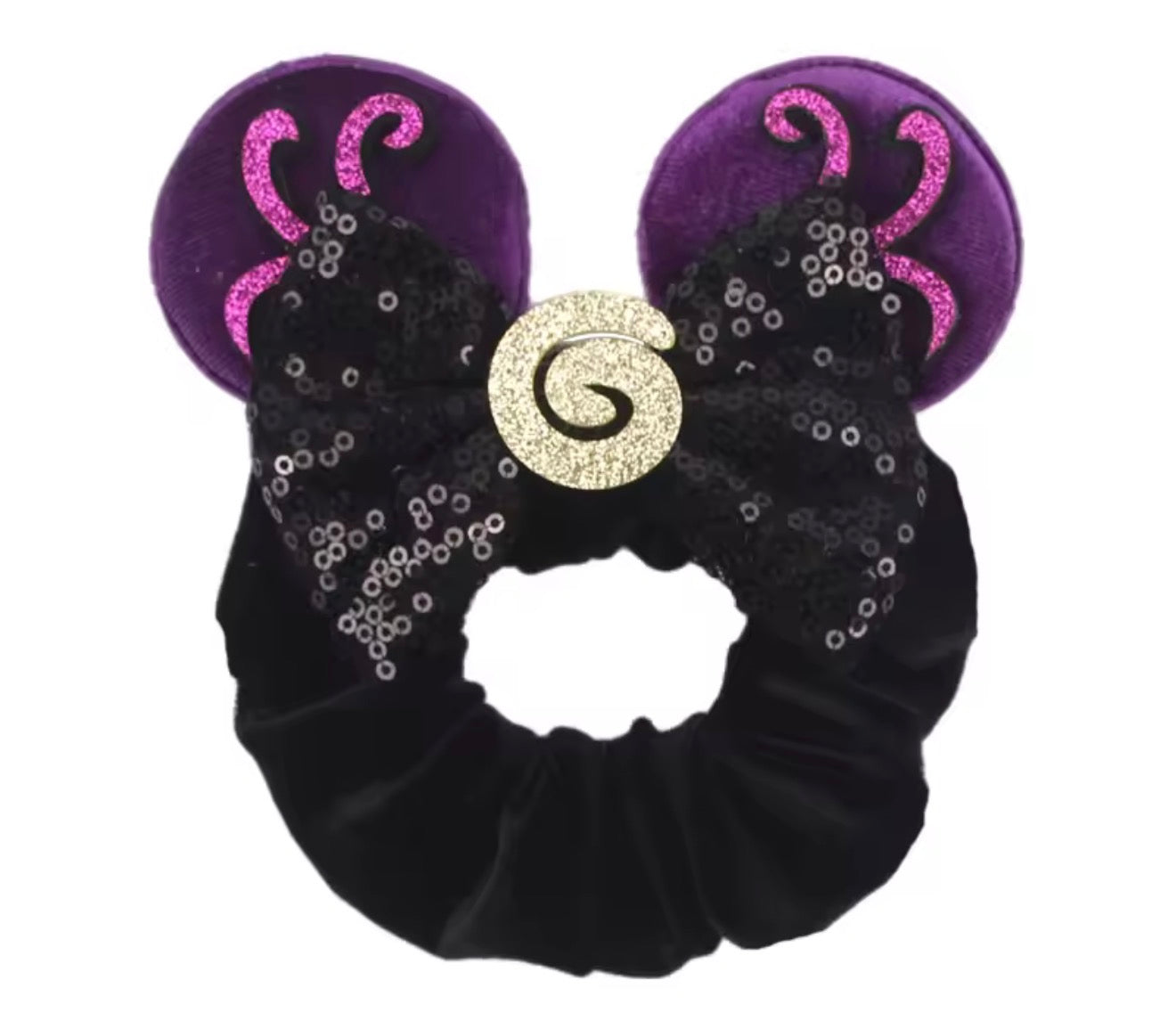 Mouse Ear Velvet Scrunchie, Ursula, Ocean, Fun, Villain