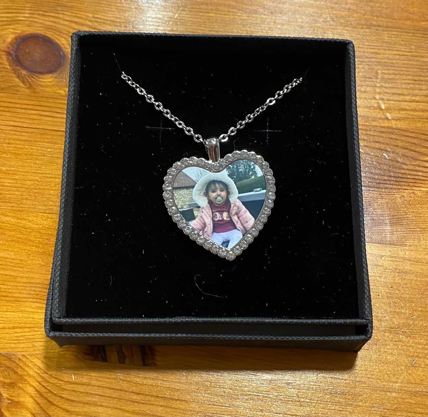 Diamante Photo Necklace, Bridesmaid, Mother of the Bride, Birthday, Memorial, Personalised