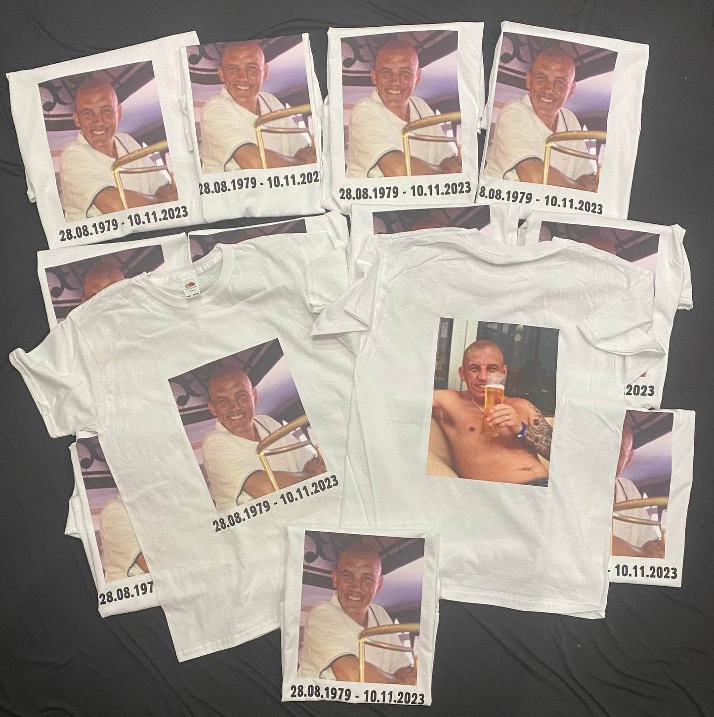 Funeral, White Personalised T-Shirt - Size S - 5XL, White T-Shirt, Tee, Your Design, Funeral, Memorial, Remembrance