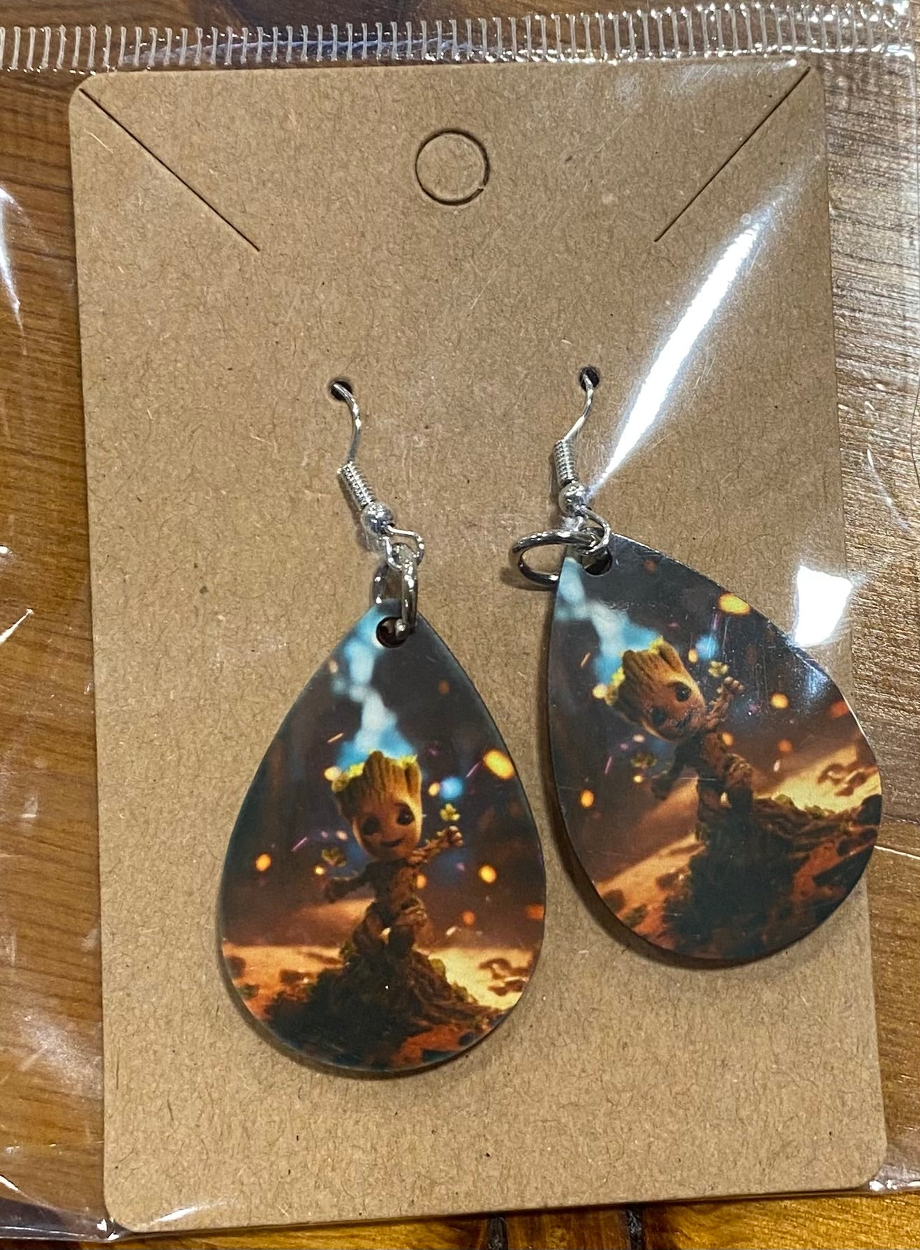 Dancing Groot, Handmade Earrings