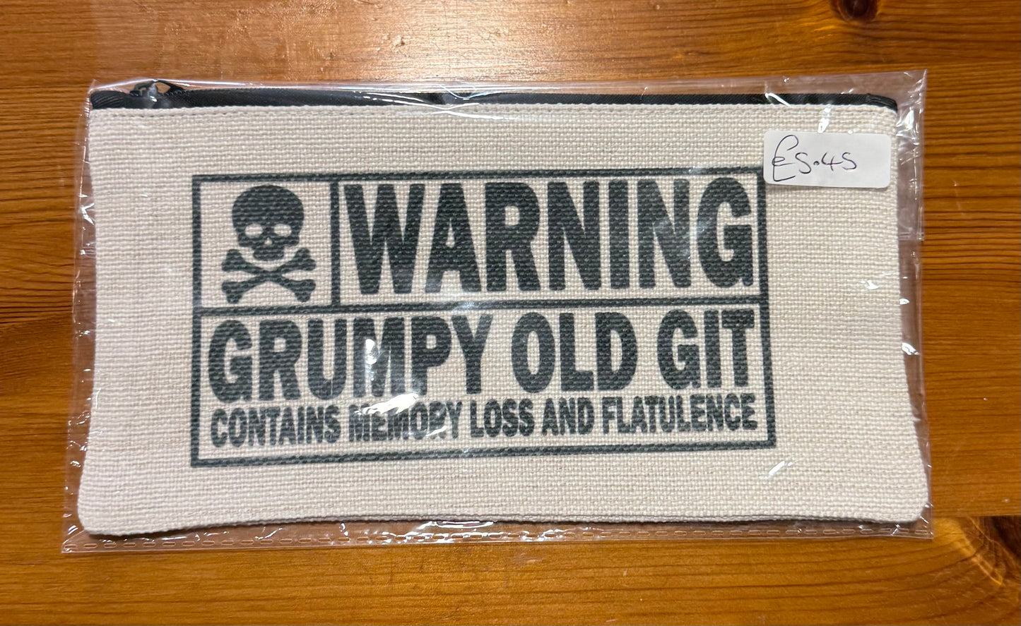 Grumpy old git, Medium Linen Cosmetic Bag, Funny Quote, Personalised