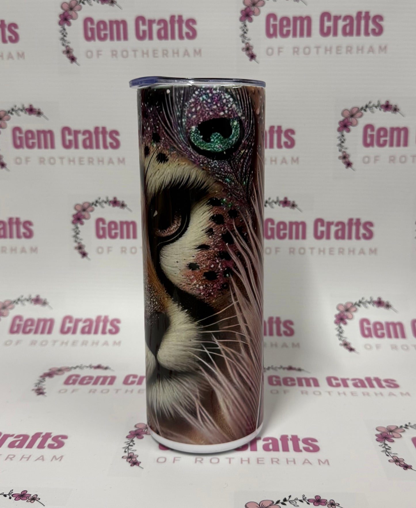 Cheetah, Peacock, 20oz Tumbler, Insulated, Stainless Steel, Hot & Cold use