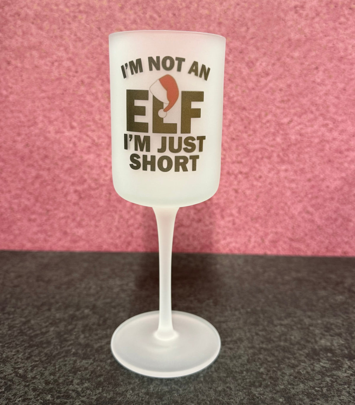 I’m Not a Elf, I’m Short! Christmas, Wine Goblet Glass