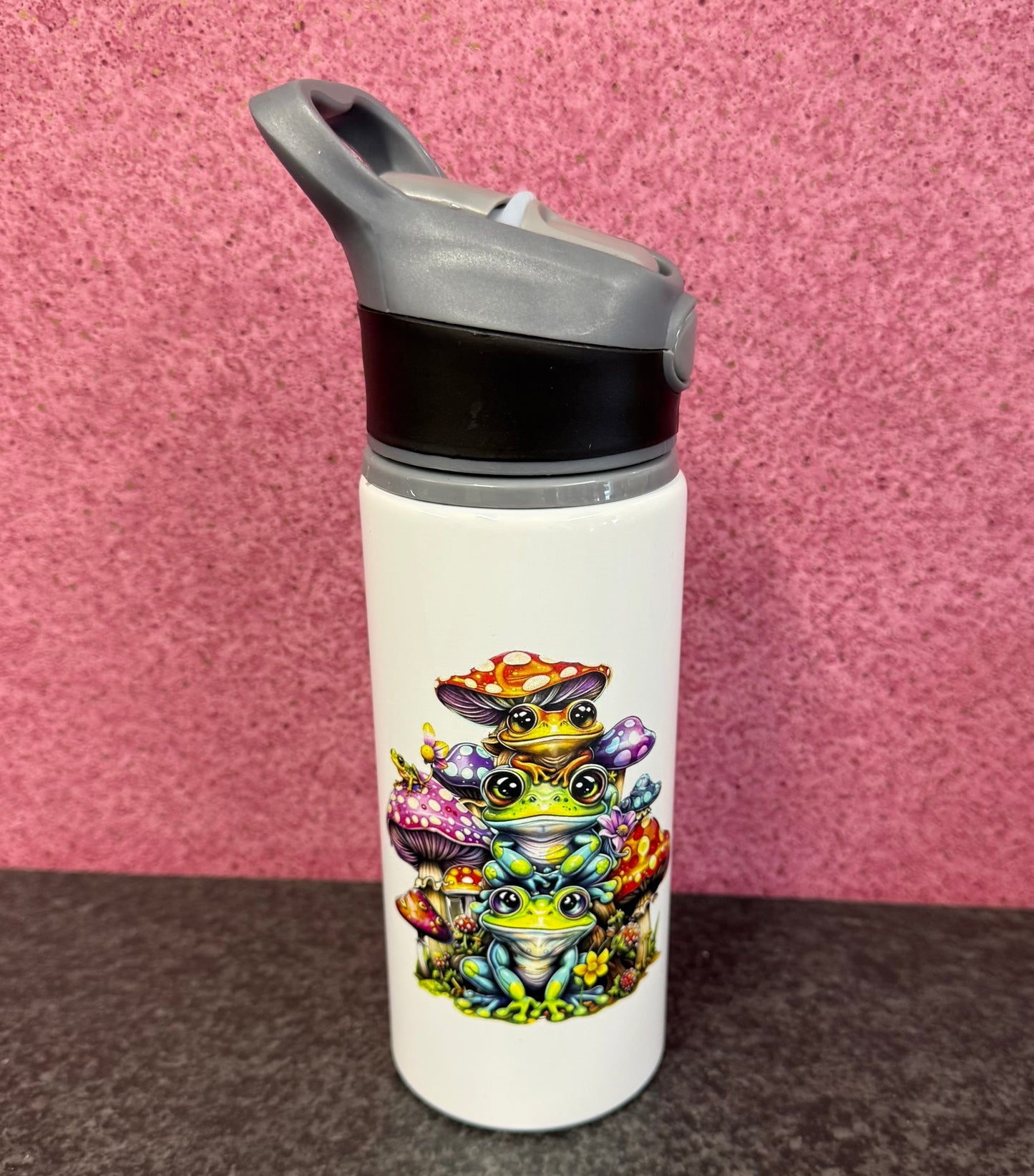 Frogs, Straw Lid, Flip Top, Water Bottle, Personalised
