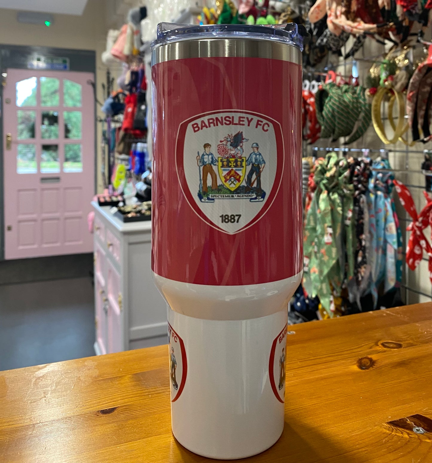 Barnsley Football, 40oz Tumbler, 1.1 Litre, Insulated, Stainless Steel, Hot & Cold use, Personalised