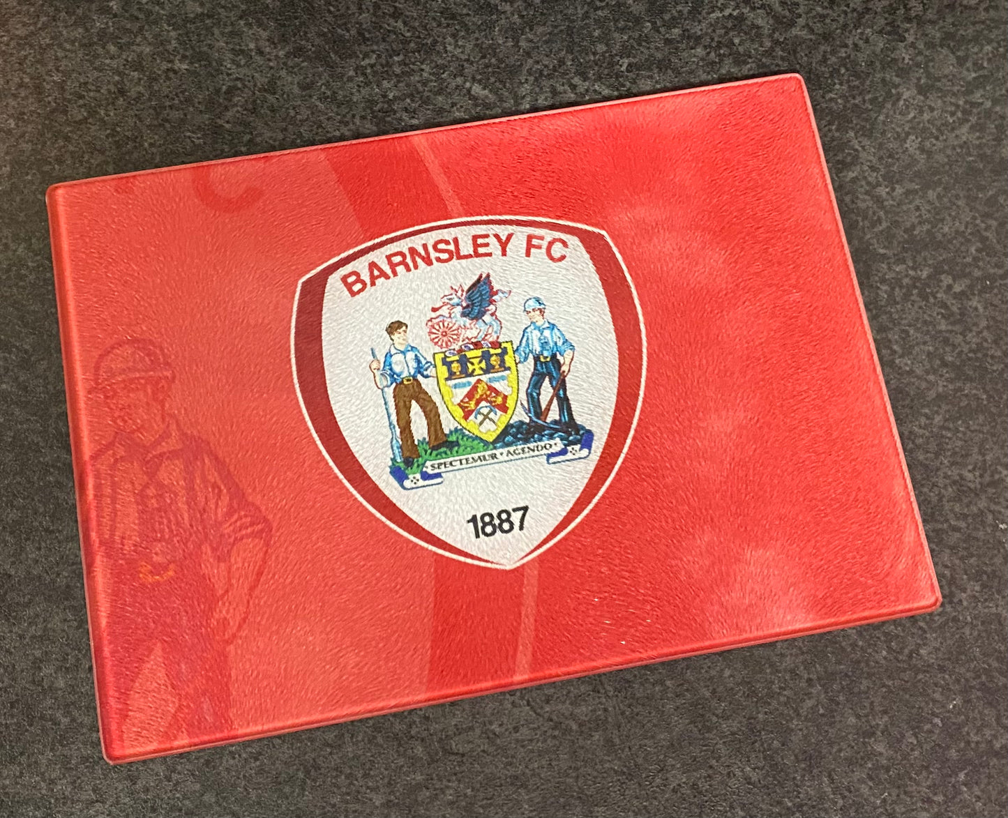 Barnsley Glass Chopping Board, Football Team, Worktop Saver