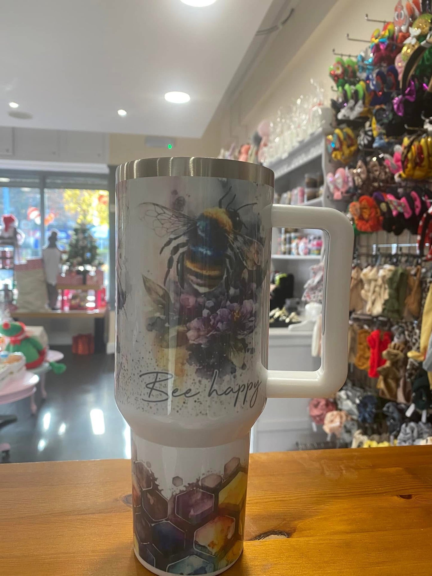 Bee, 40oz Tumbler, 1.1 Litre, Insulated, Stainless Steel, Hot & Cold use, Bee Kind, Bee Happy, Bee Sweet