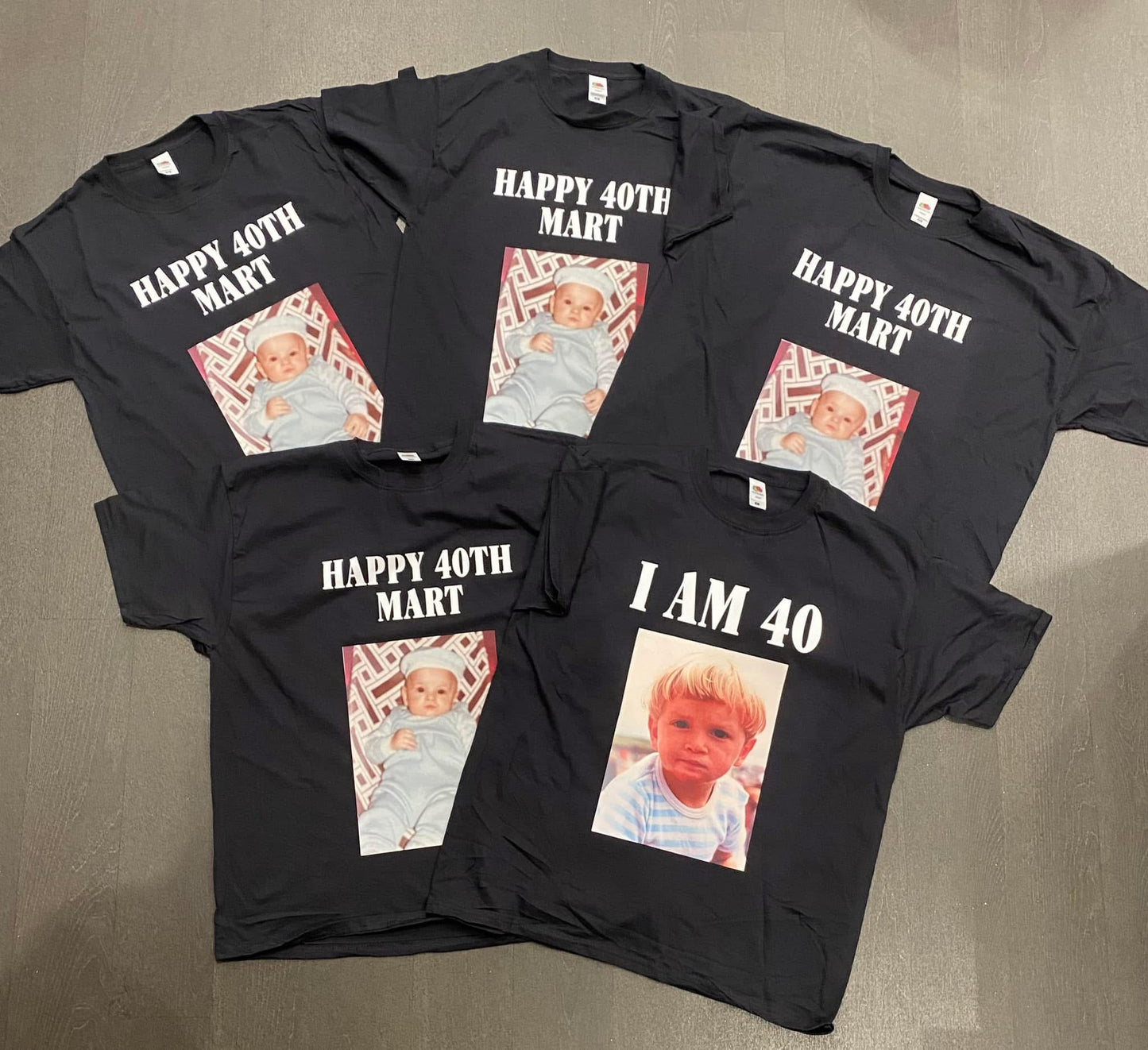 Birthday, Black Personalised T-Shirt - Size S - 5XL, Black T-Shirt, Tee, Your Design, Photo