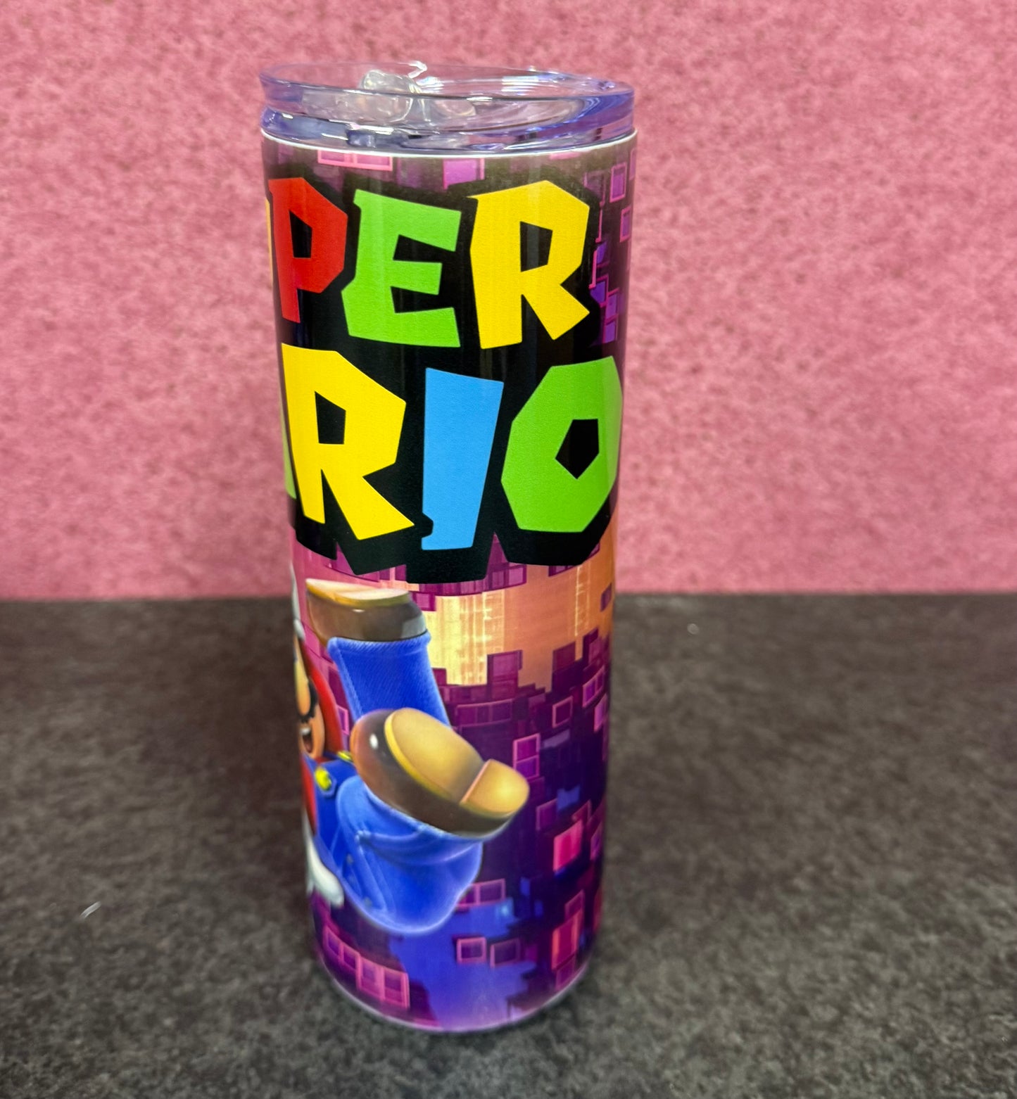Mario, 20oz Tumbler, Insulated, Stainless Steel, Hot & Cold use, Personalised