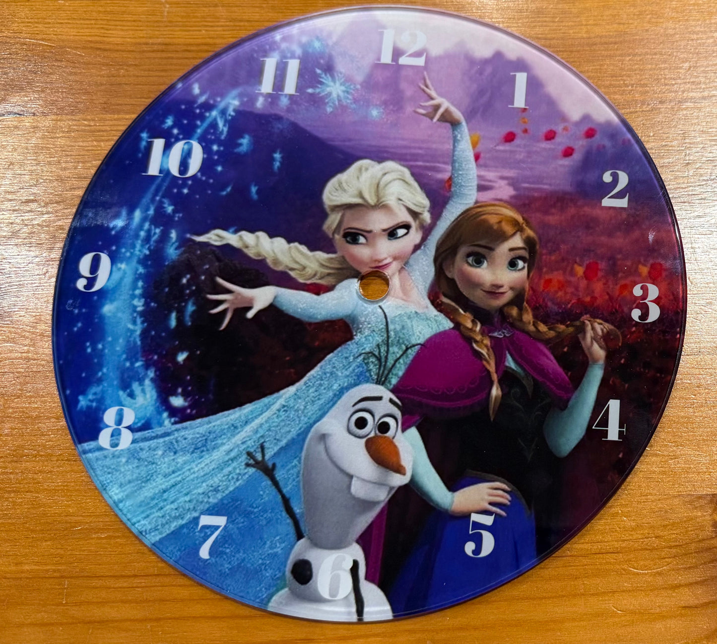 Elsa, Anna, Frozen, Toughened Glass Clock