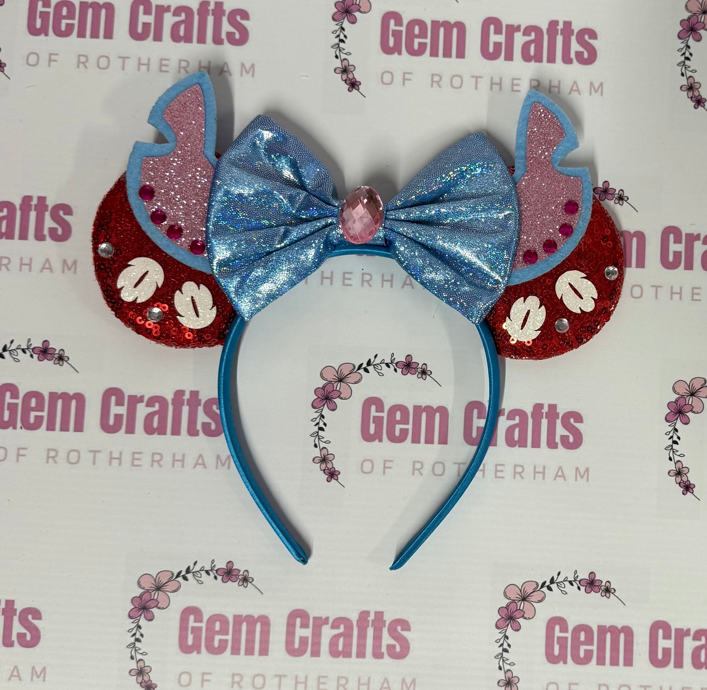 Mouse Ears, Red Stitch, Headband