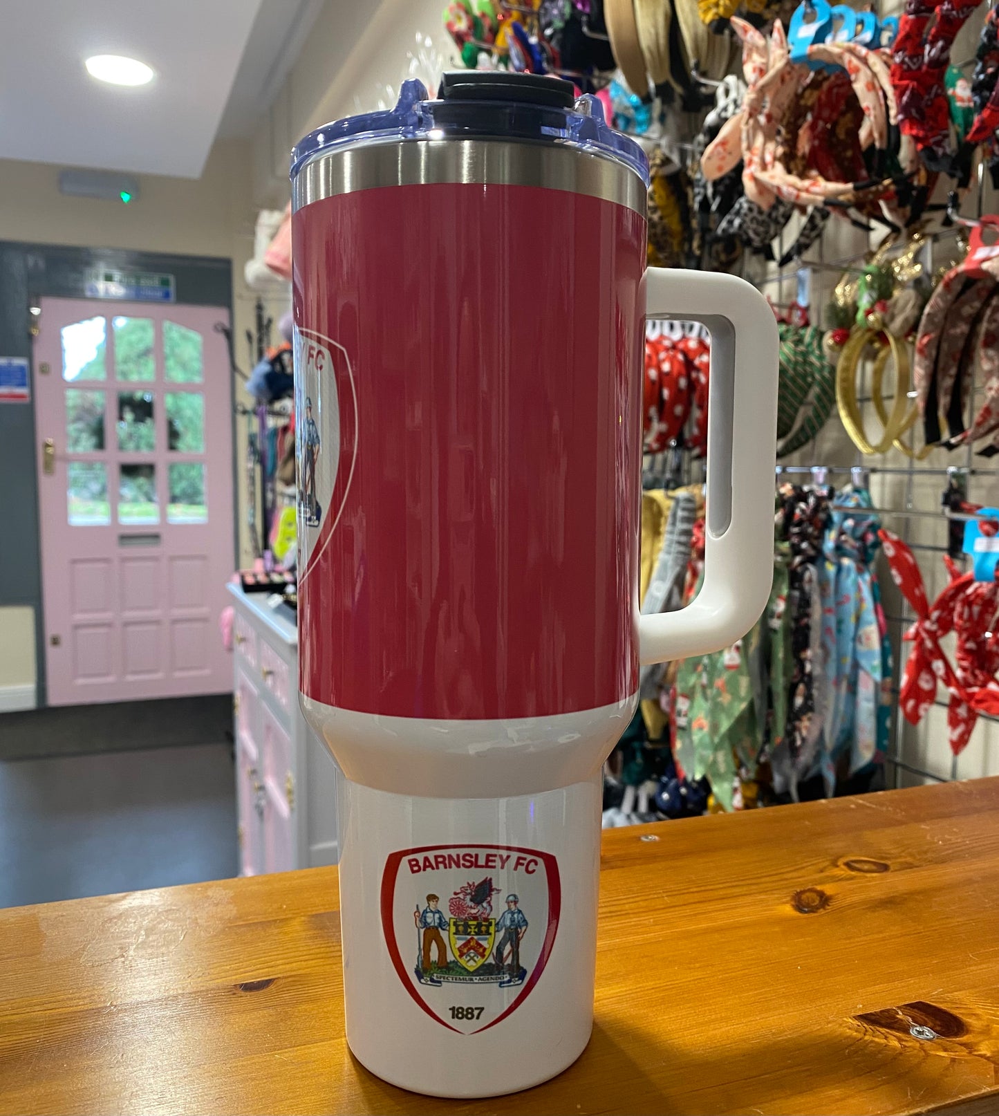 Barnsley Football, 40oz Tumbler, 1.1 Litre, Insulated, Stainless Steel, Hot & Cold use, Personalised