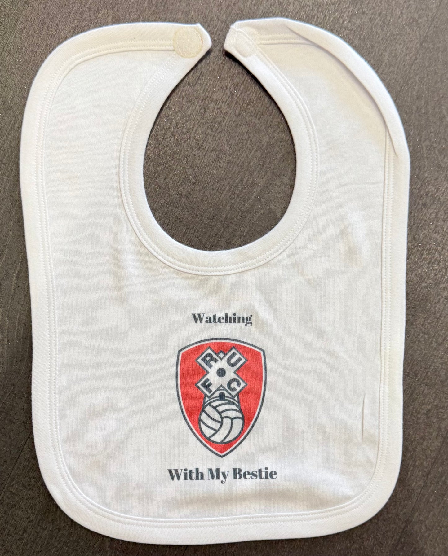 Rotherham United Personalised Baby Bib! Family Name, Babies Name, Football Team
