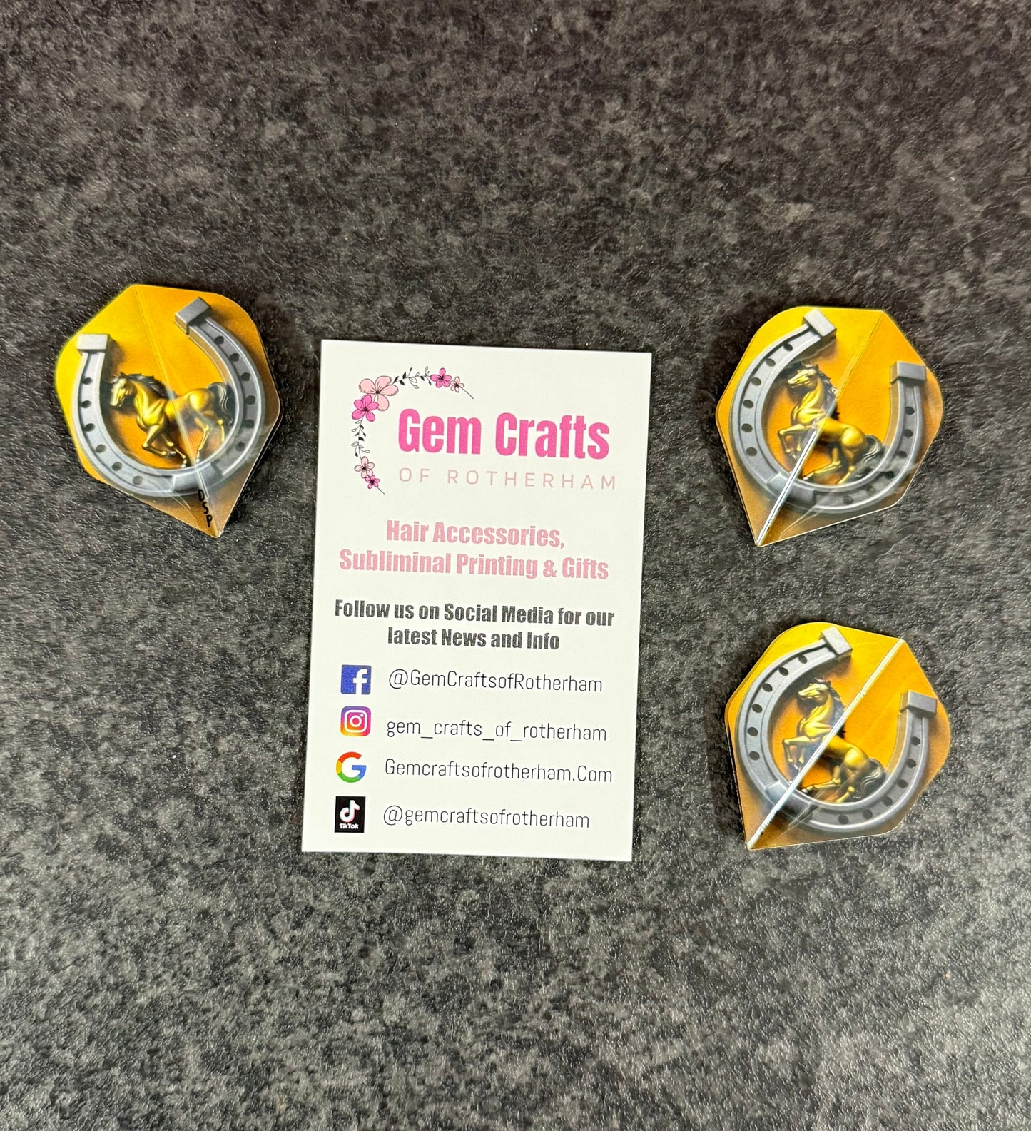 Lucky Horse Shoe, Dart Flyts, Dart Flights, Set of 3