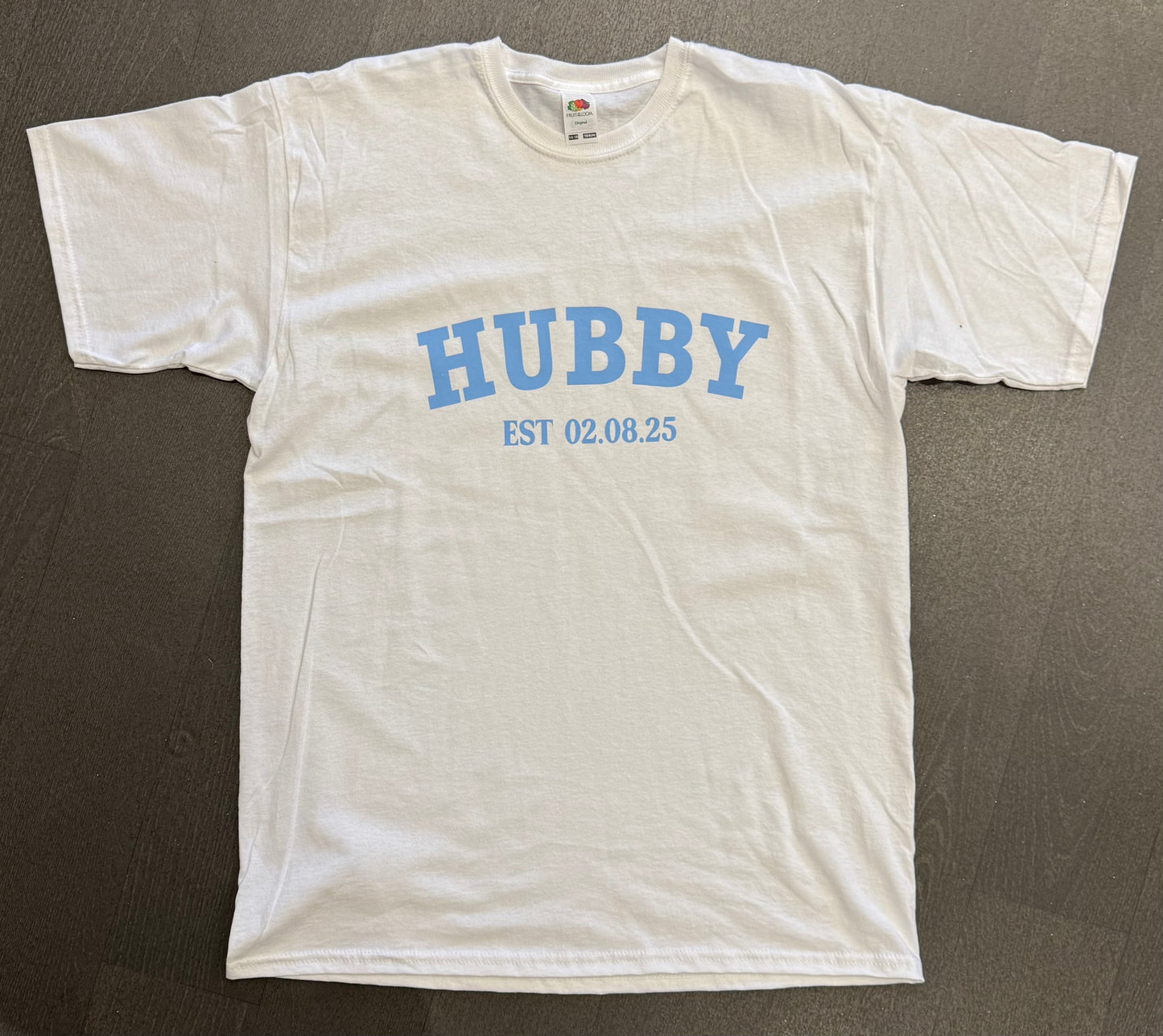 Hubby, White Personalised T-Shirt - Size S - 5XL, White T-Shirt, Tee, Wedding