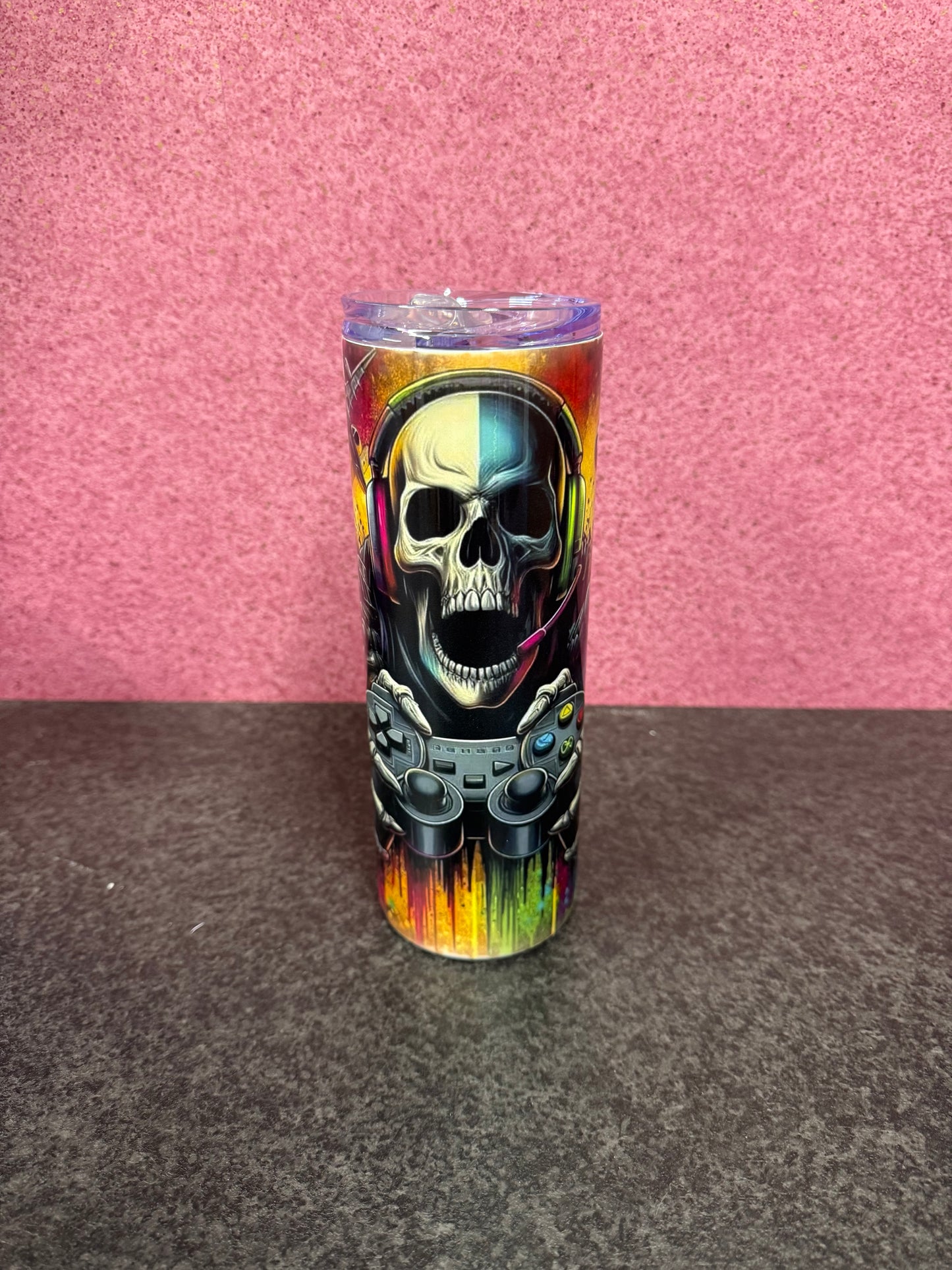 Skull Gamer, 20oz Tumbler, Insulated, Stainless Steel, Hot & Cold use