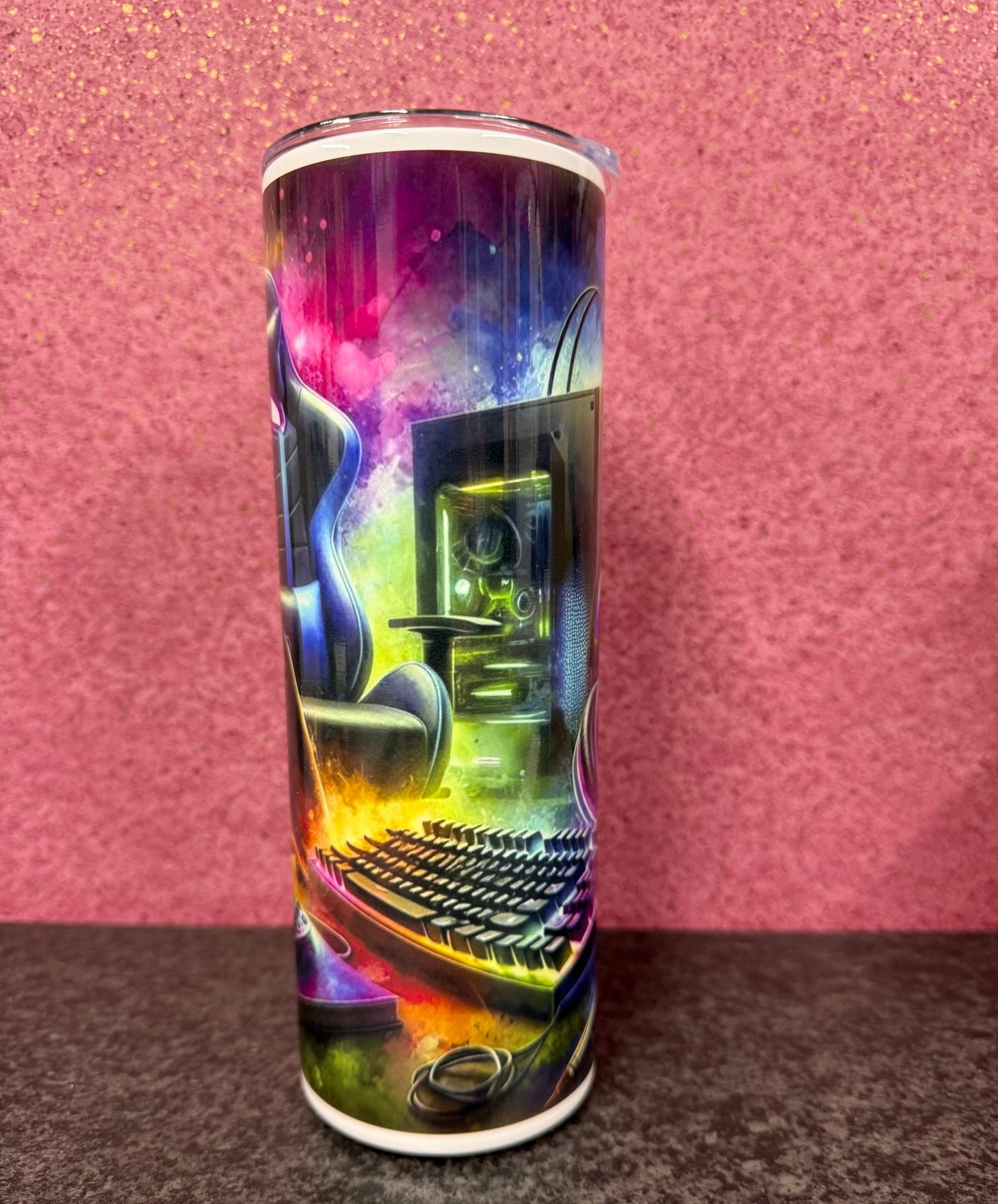 Computer, Gaming, 20oz Tumbler, Insulated, Stainless Steel, Hot & Cold use, Personalised