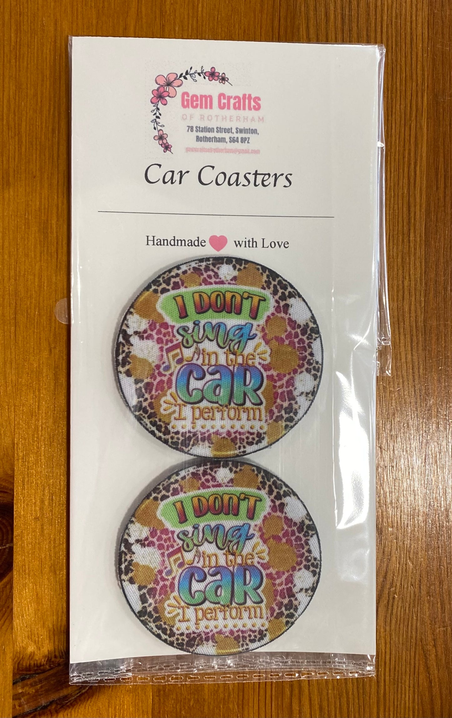 Singing in Car, Car Coasters, Funny Car Decoration, Set of 2