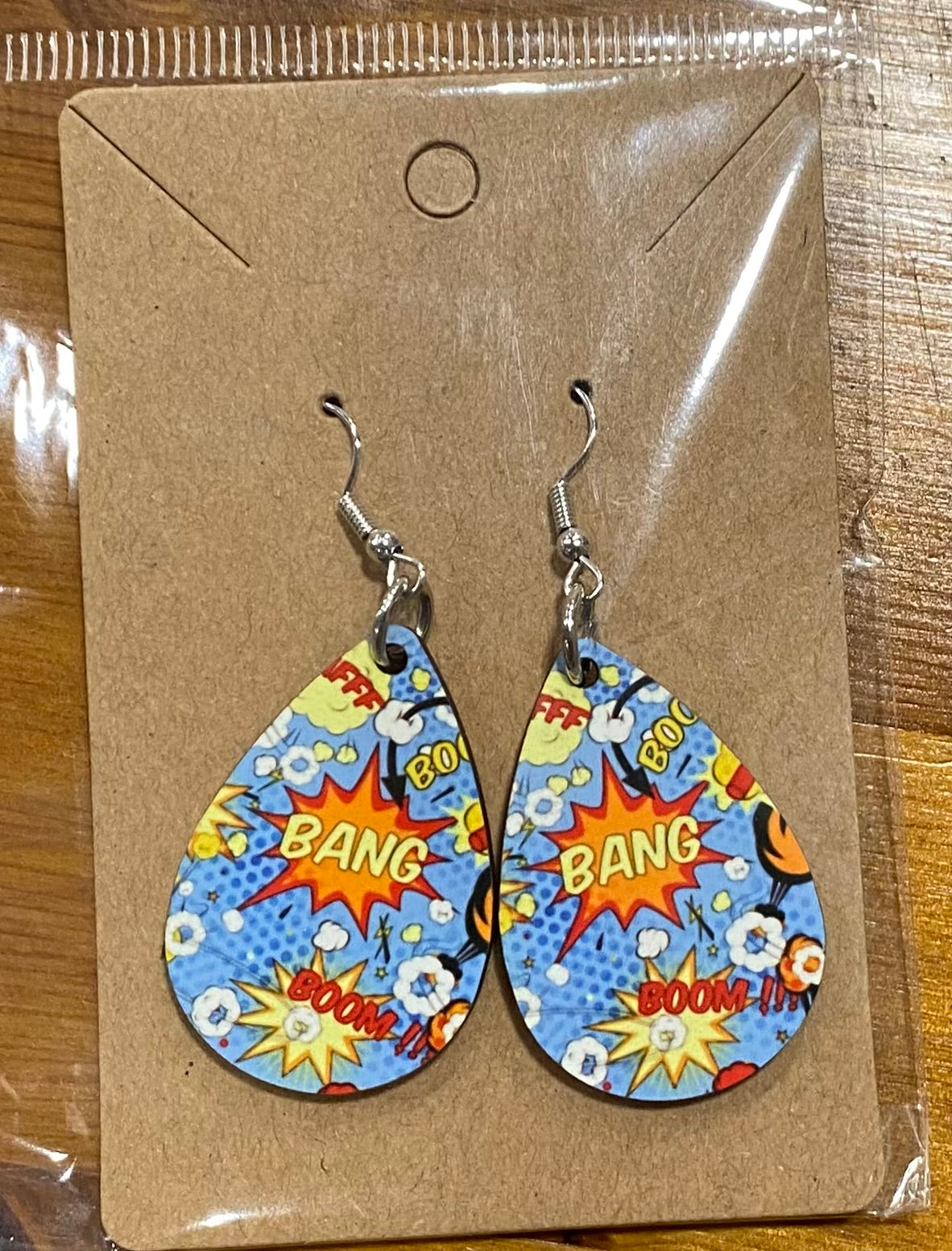 Cartoon, Bang, Handmade Earrings