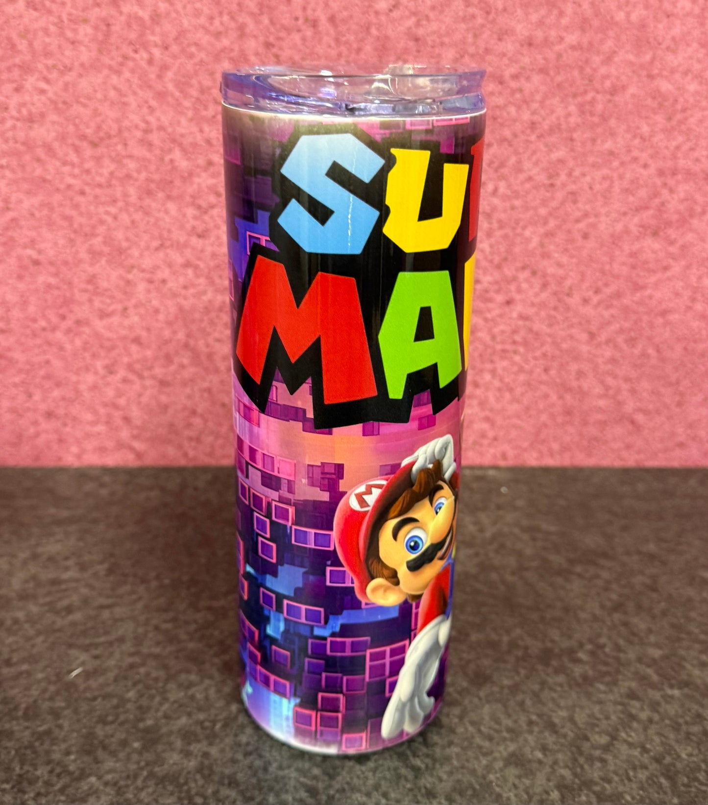 Mario, 20oz Tumbler, Insulated, Stainless Steel, Hot & Cold use, Personalised