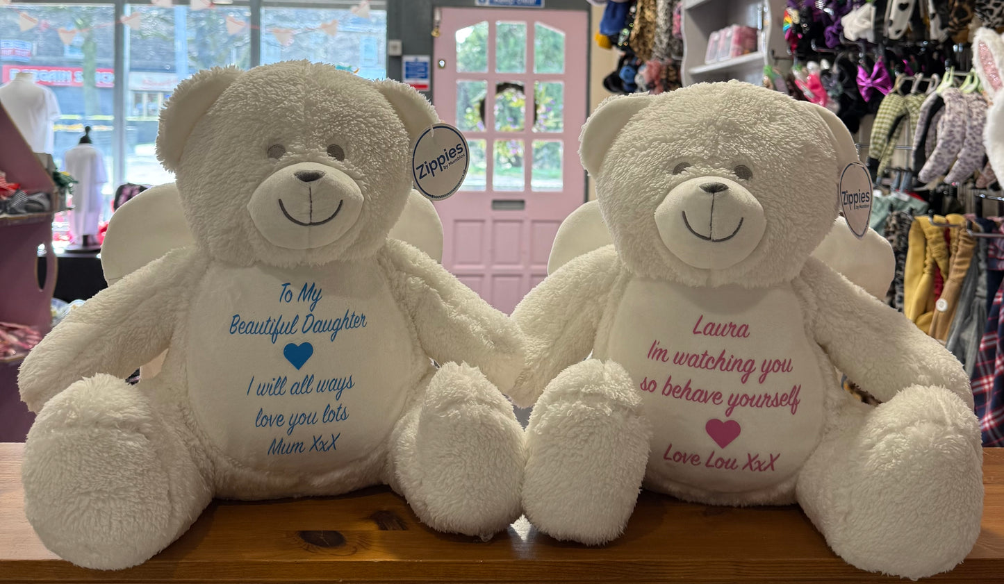 Angel Bear, Mumbles Bear, Personalised Soft Toy