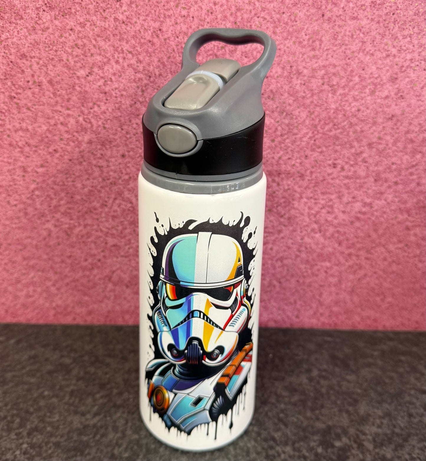 Storm Trooper, Straw Lid, Flip Top, Water Bottle, Personalised