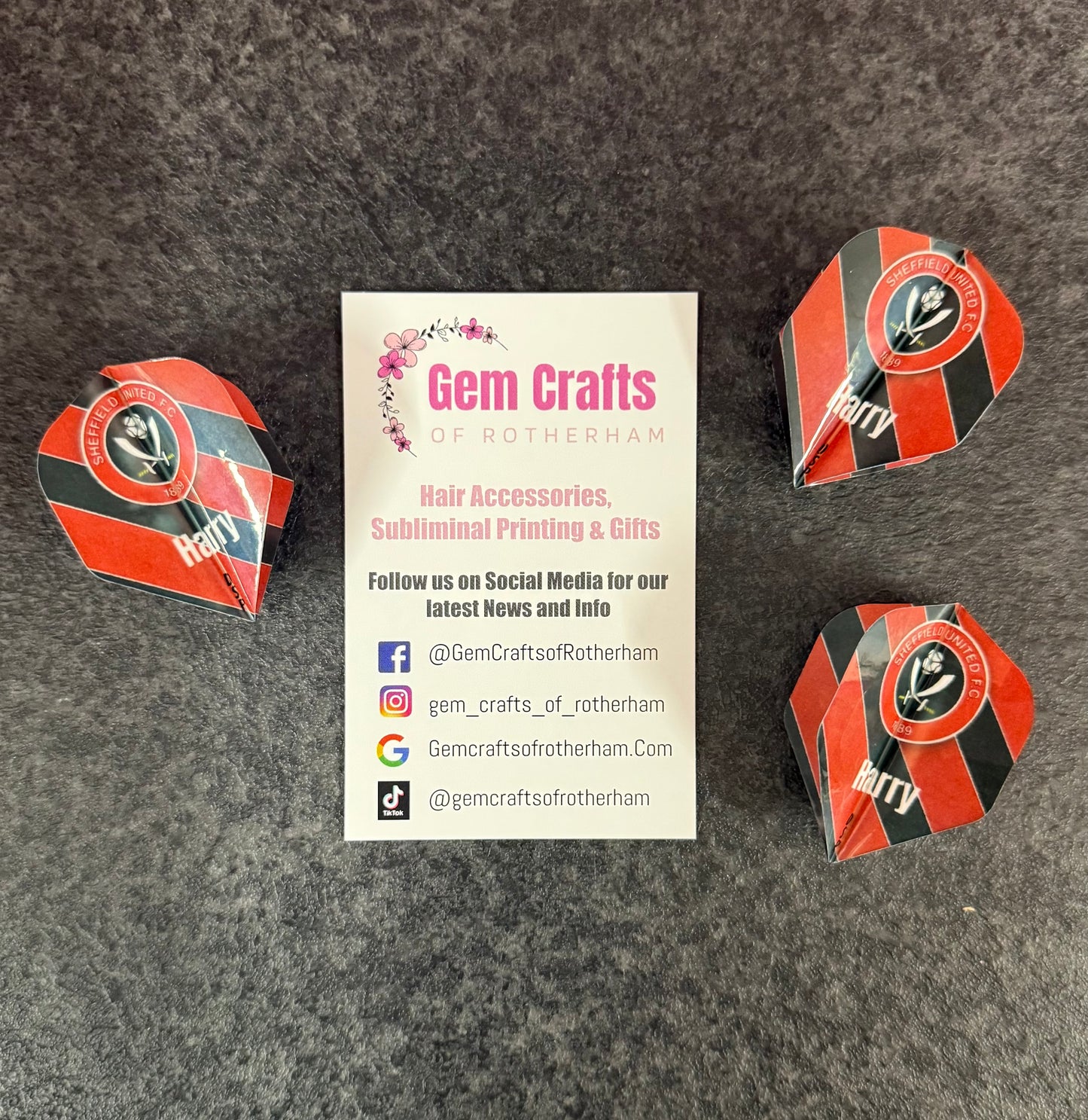 Sheffield United Striped, Dart Flyts, Dart Flights, Set of 3, Football