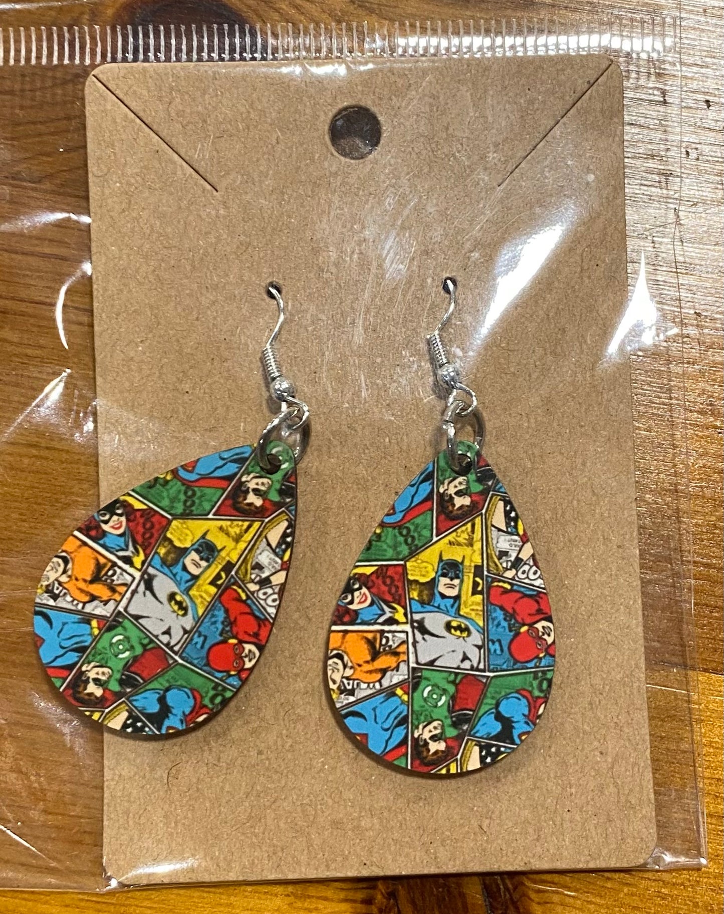 Batman, Cartoon Strip, Handmade Earrings