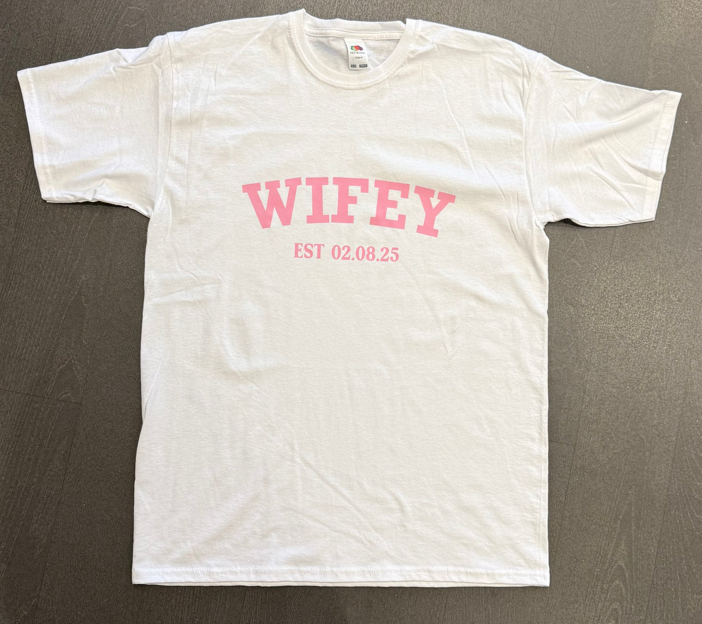 Wifey, White Personalised T-Shirt - Size S - 5XL, White T-Shirt, Tee, Wedding