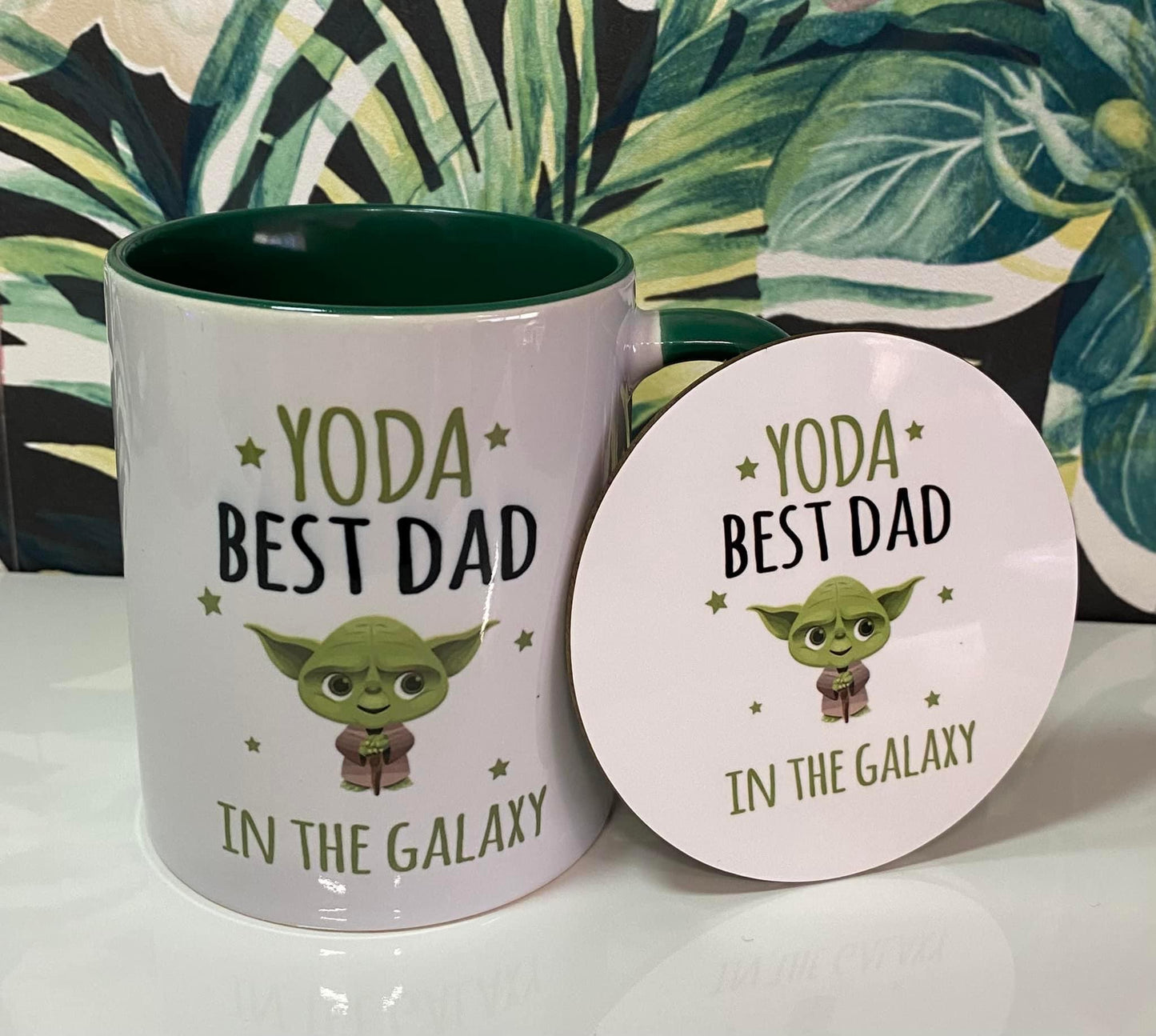 Yoda Best Dad, Personalised, Ceramic Mug & Coaster