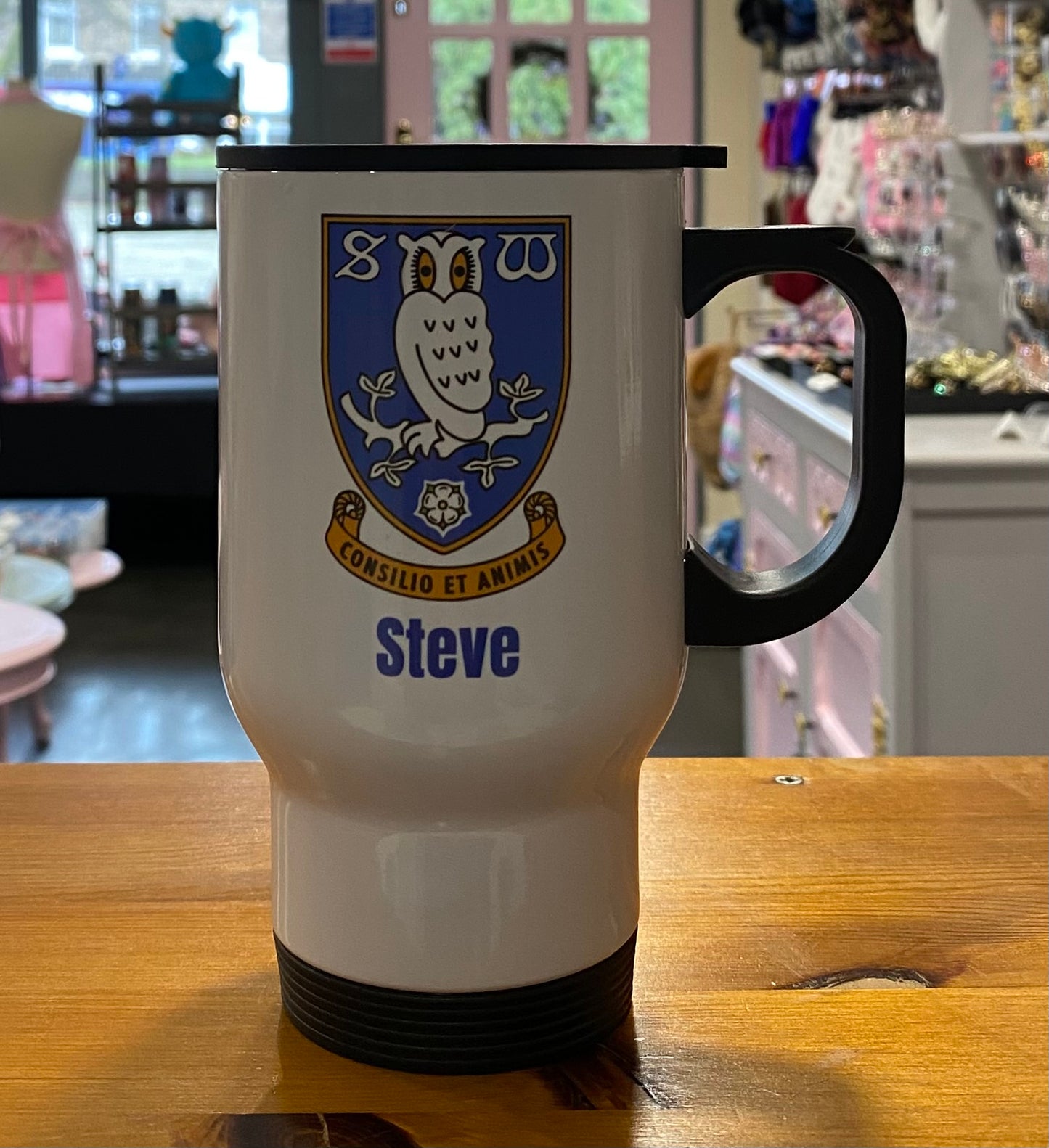 SWFC, Sheffield Wednesday, Travel Mug, Thermos, Personalised
