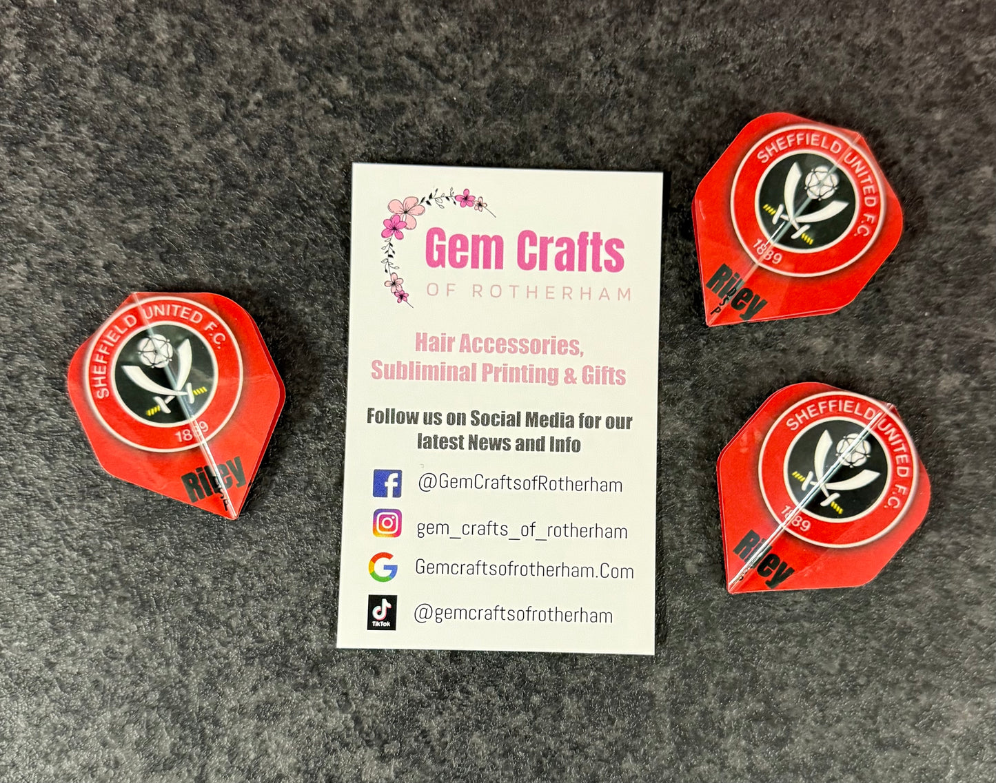 Sheffield United, Dart Flyts, Dart Flights, Set of 3, Football