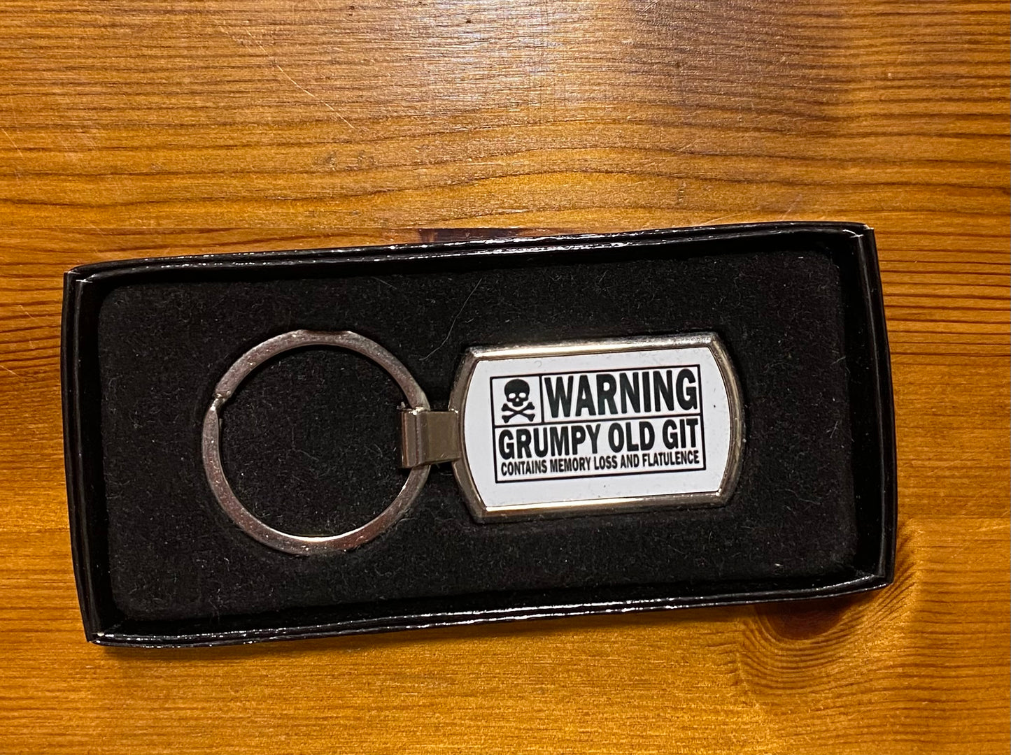 Warning, Grumpy, Metal Keyring, Key Ring