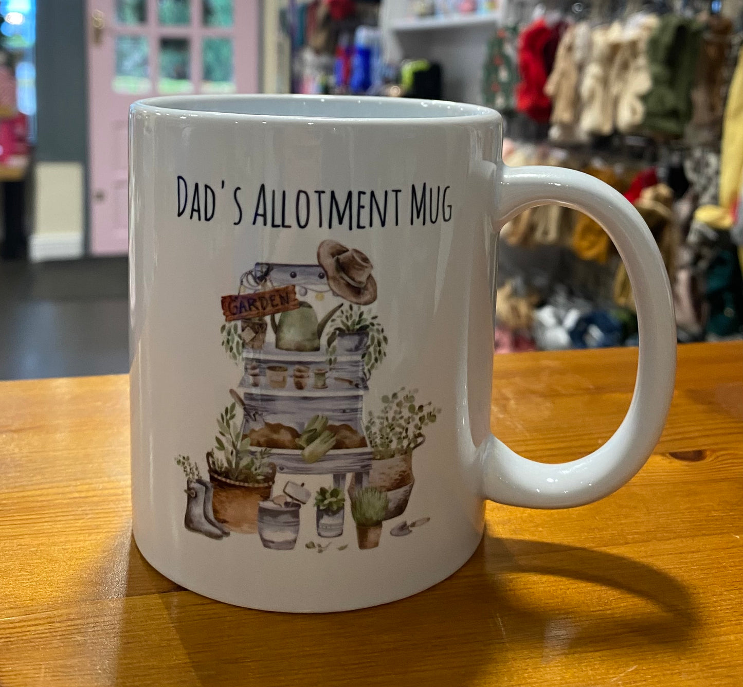 Dad’s Allotment Mug, Ceramic Mug, Coaster