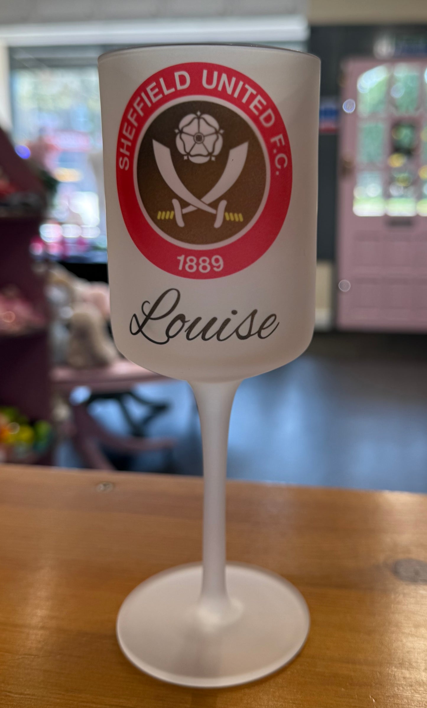 Sheffield United, Wine Goblet Glass, Personalised