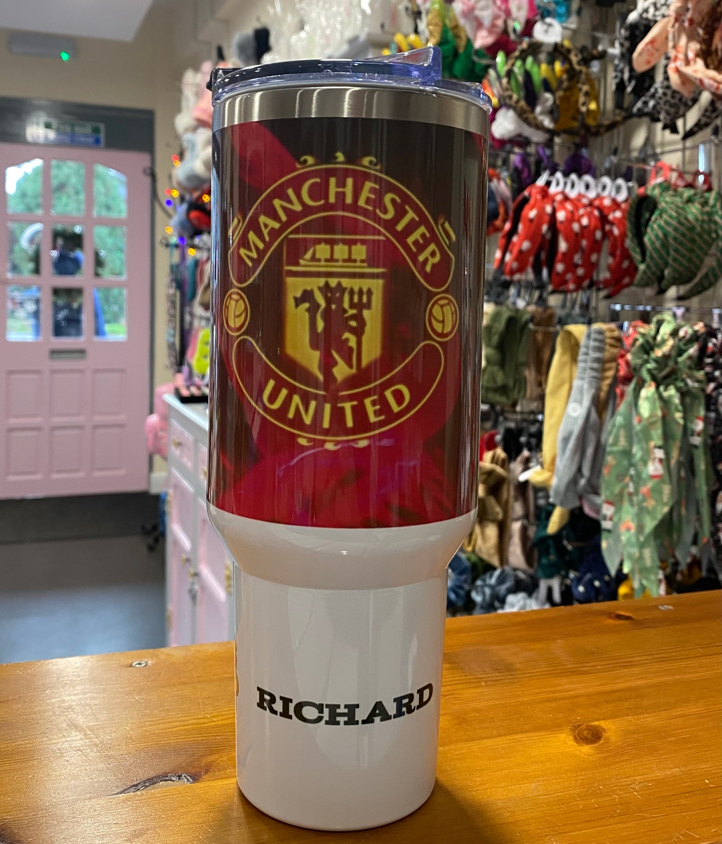 Manchester United, 40oz Tumbler, 1.1 Litre, Insulated, Stainless Steel, Hot & Cold use, Personalised