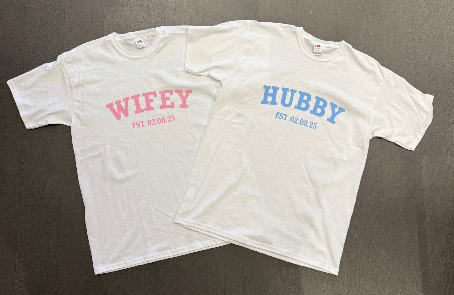 Hubby, White Personalised T-Shirt - Size S - 5XL, White T-Shirt, Tee, Wedding