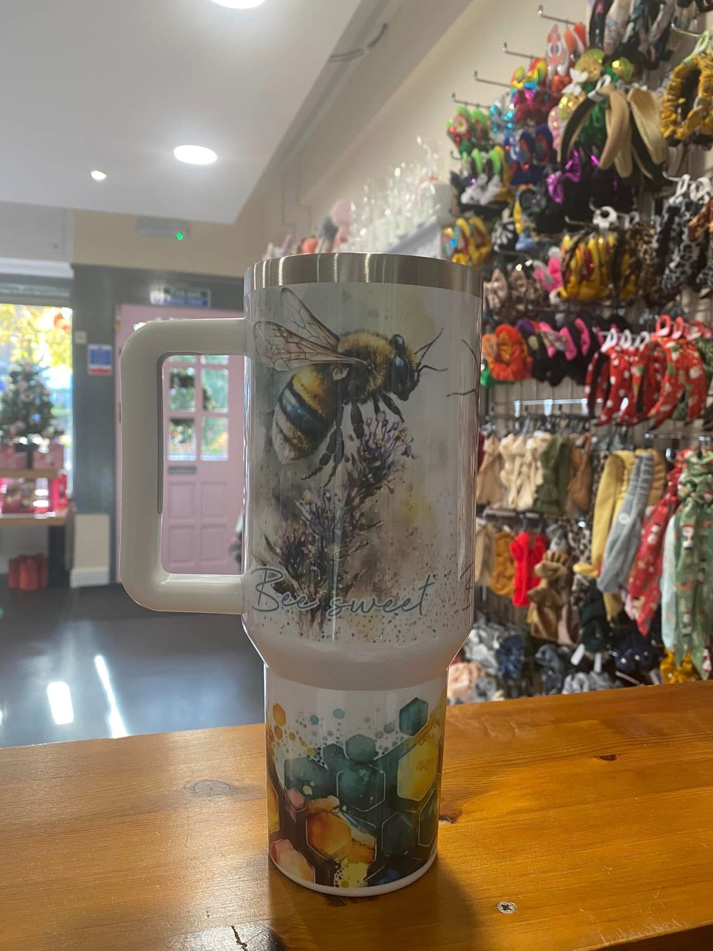 Bee, 40oz Tumbler, 1.1 Litre, Insulated, Stainless Steel, Hot & Cold use, Bee Kind, Bee Happy, Bee Sweet