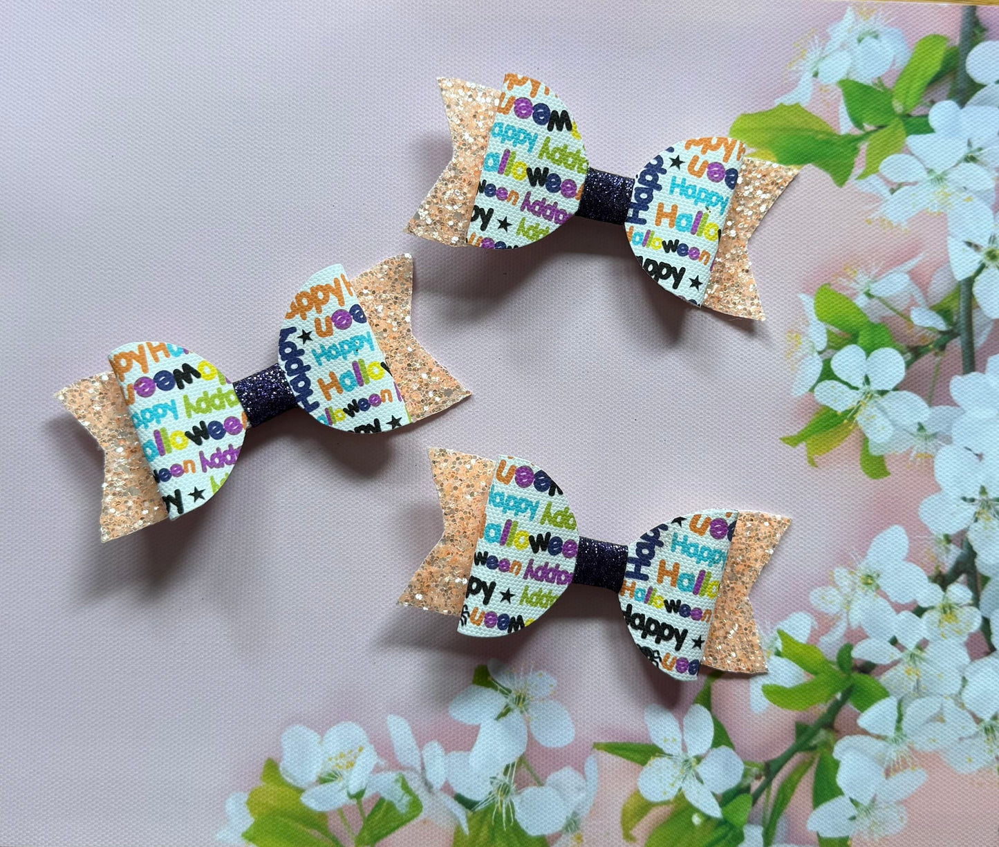 Handmade Halloween Hairbow, Hair, Bow, Clip
