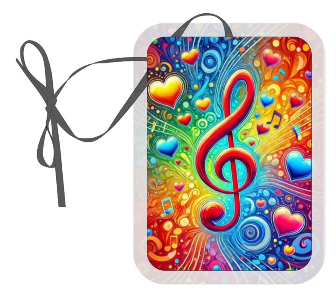 Music Note, Double Clef, Hanging Air Freshener, Car Air Freshener, Retro