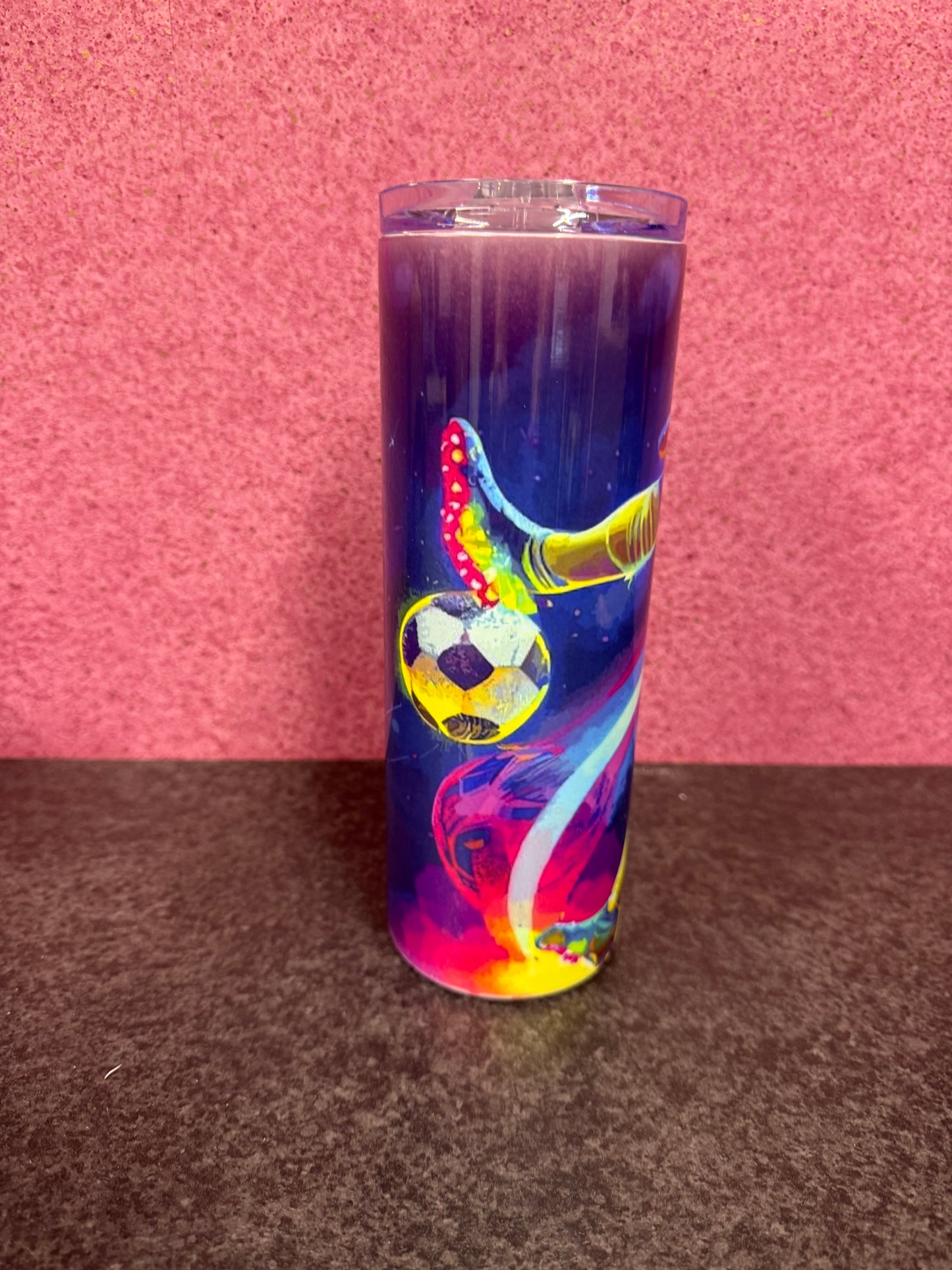Neon Footballer, 20oz Tumbler, Insulated, Stainless Steel, Hot & Cold use, Personalised