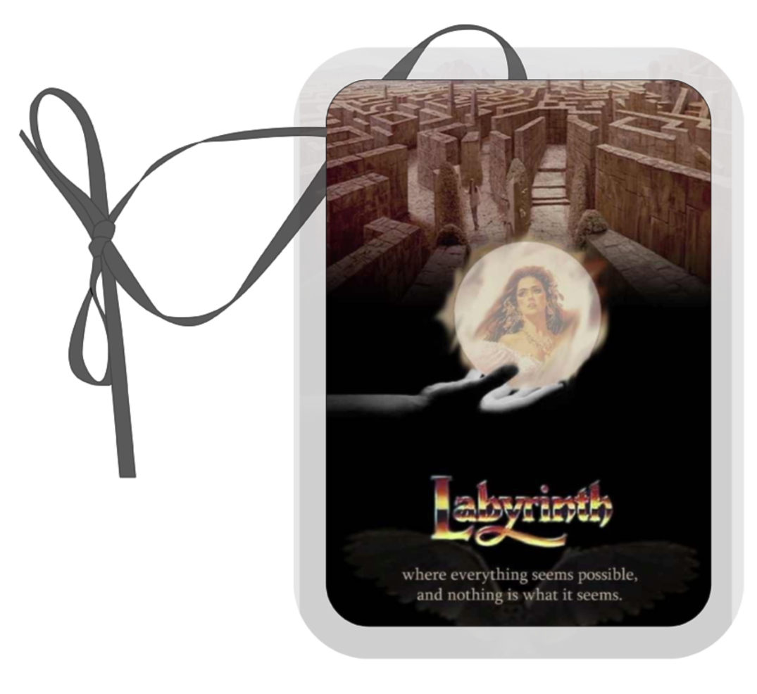 Labyrinth, Hanging Air Freshener, Car Air Freshener, Retro