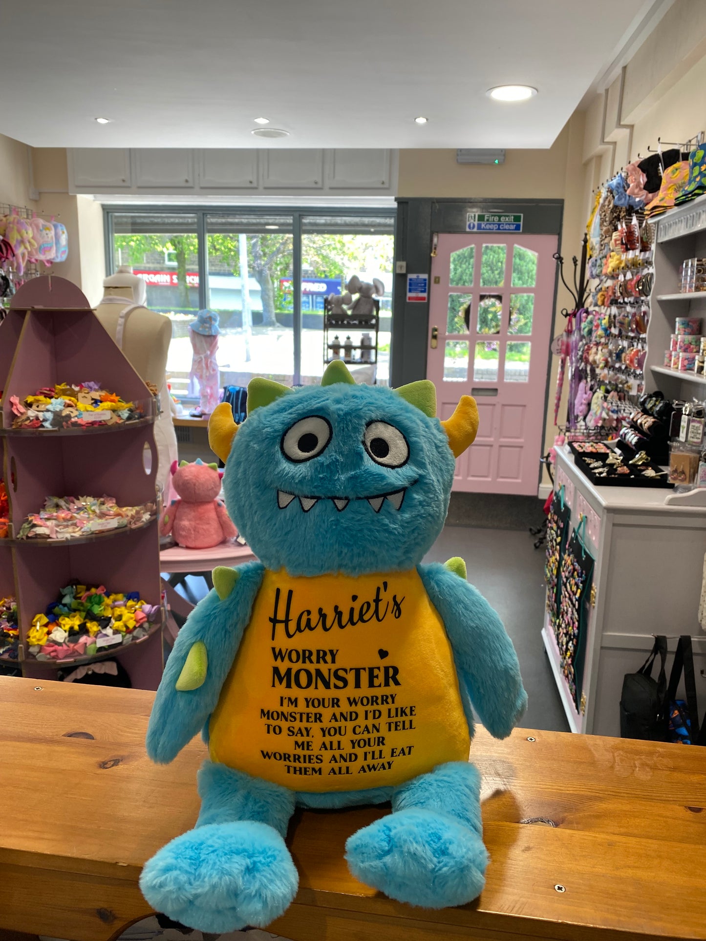 Blue Worry Monster, Tummi Bear, Personalised Soft Toy