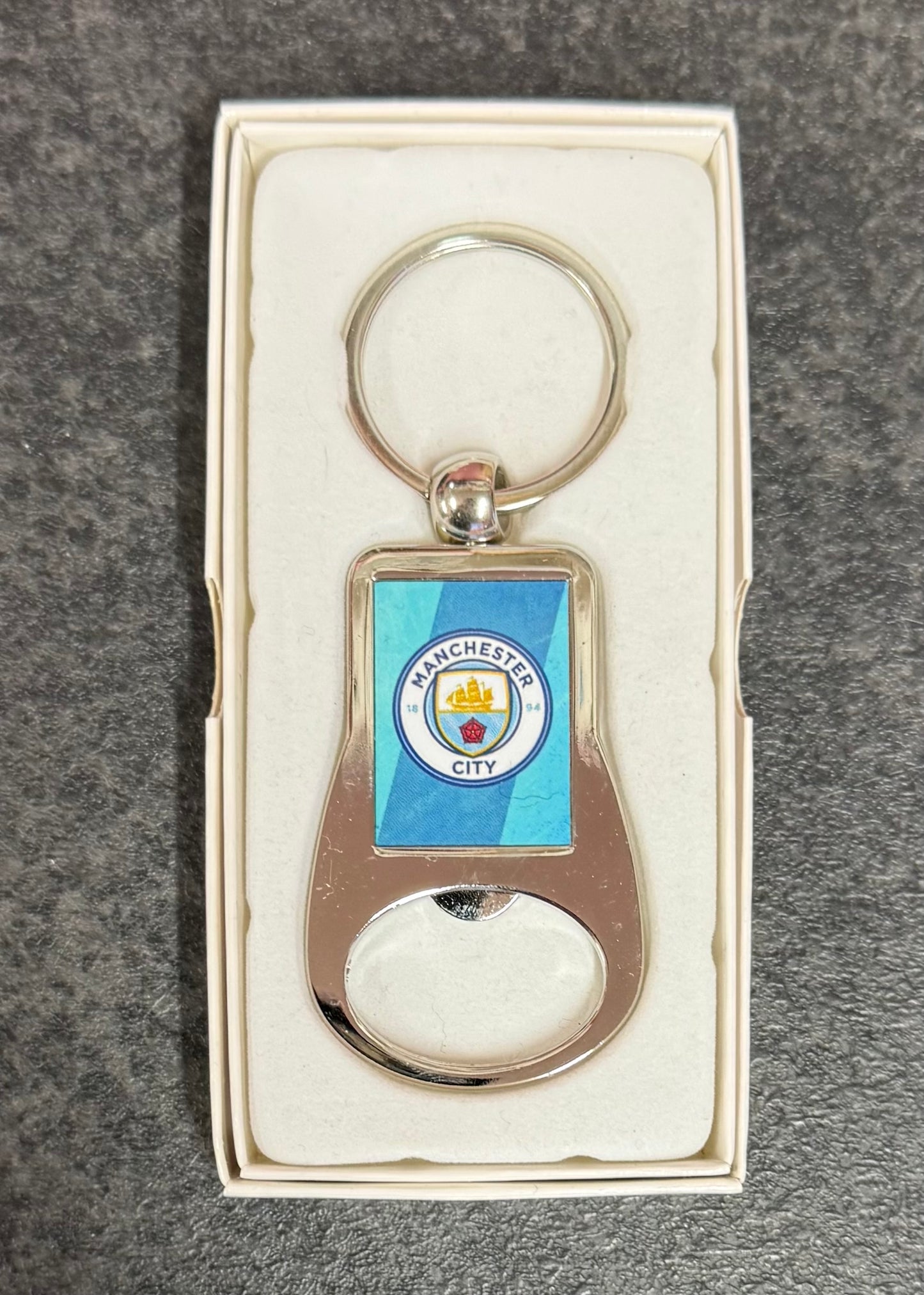 Manchester City Football, Metal Bottle Opener Keyring, Key Ring