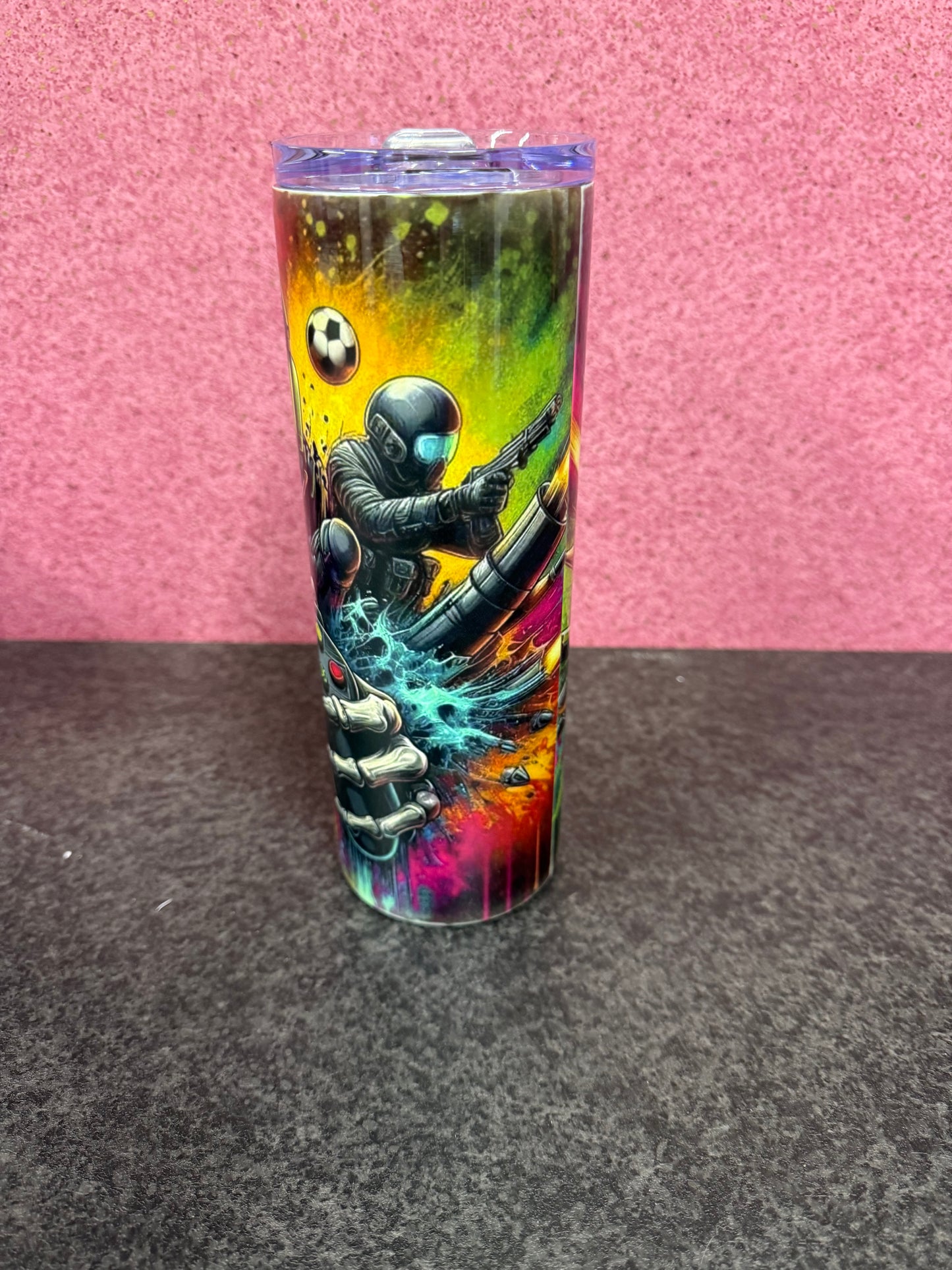 Skull Gamer, 20oz Tumbler, Insulated, Stainless Steel, Hot & Cold use