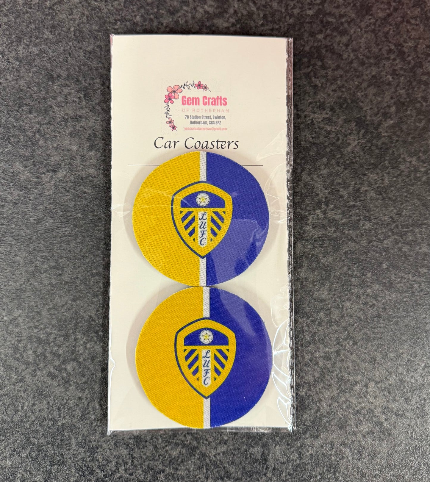 Leeds, Car Coasters, Car Decoration, Set of 2