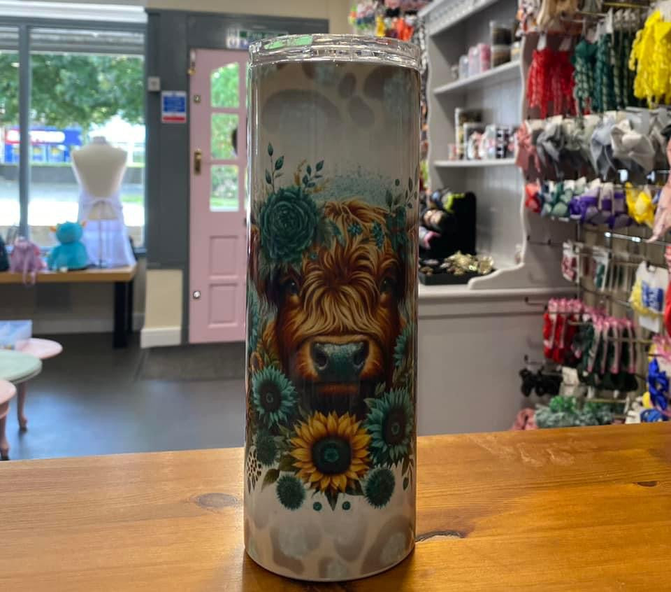 Highland Cow, 20oz Tumbler, Insulated, Stainless Steel, Hot & Cold use