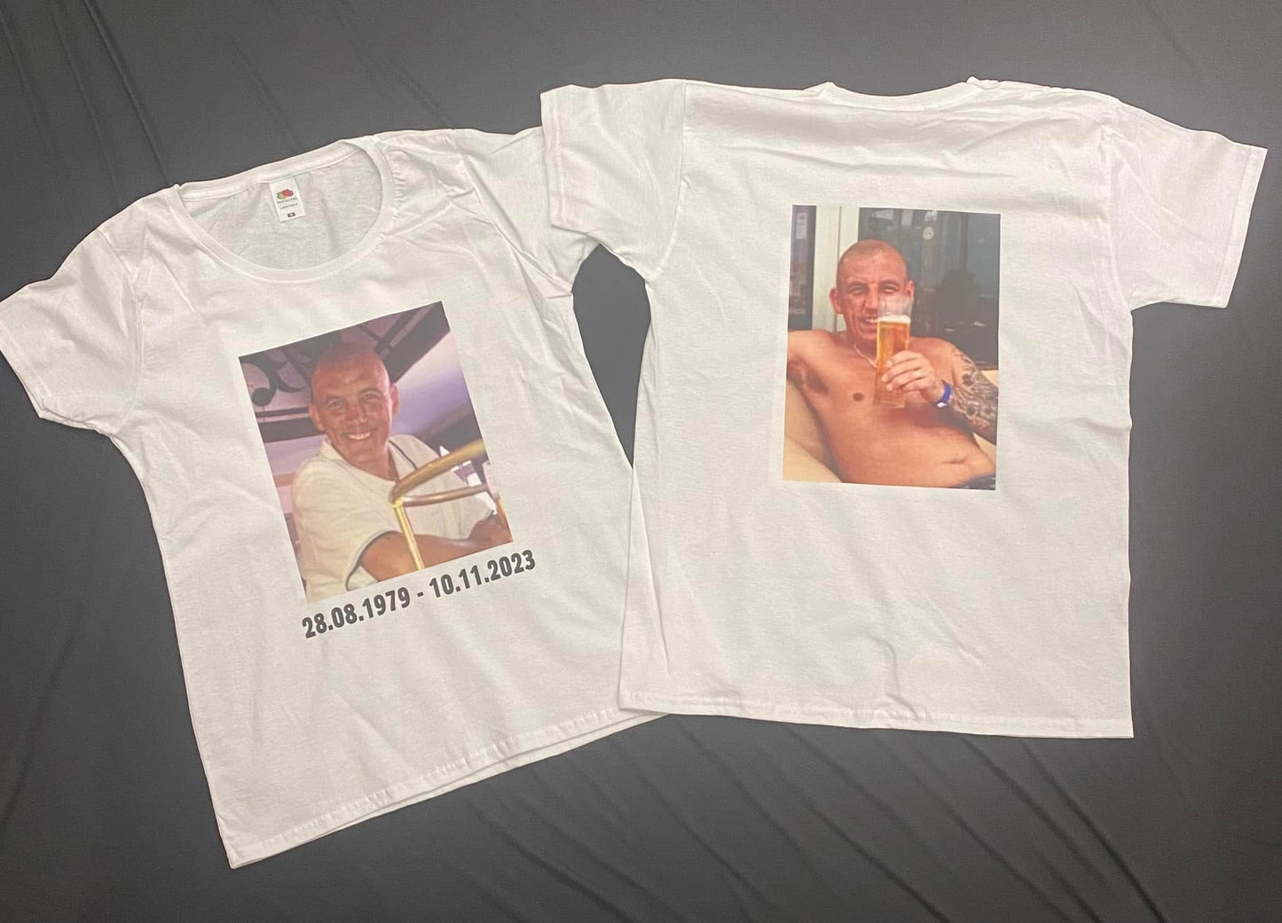 Funeral, White Personalised T-Shirt - Size S - 5XL, White T-Shirt, Tee, Your Design, Funeral, Memorial, Remembrance